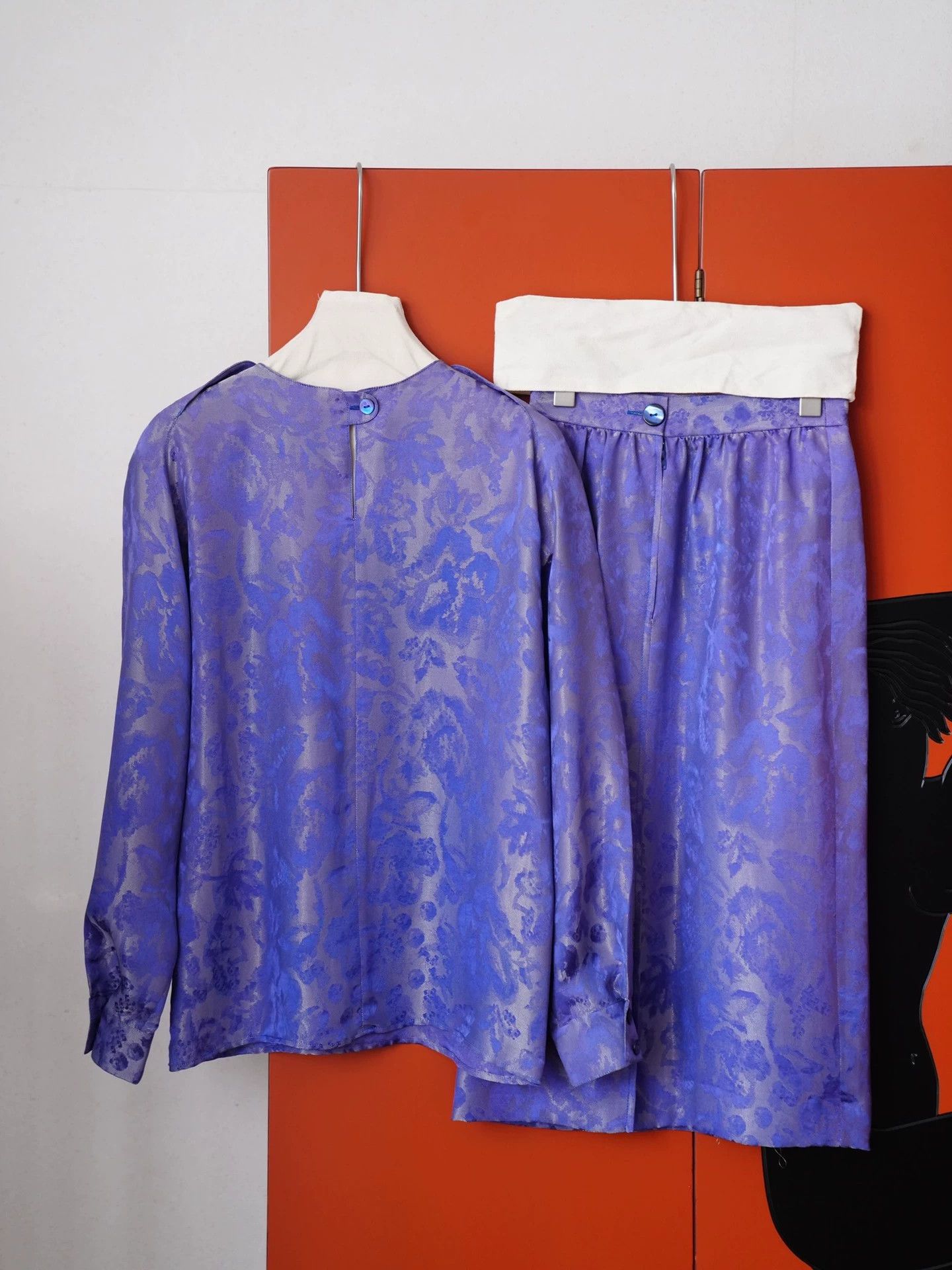 Lanvin Lanvin 1987 Fall/Winter Metallic Purple Brocade Set FR36 S Size XS / US 0-2 / IT 36-38 - 7 Thumbnail