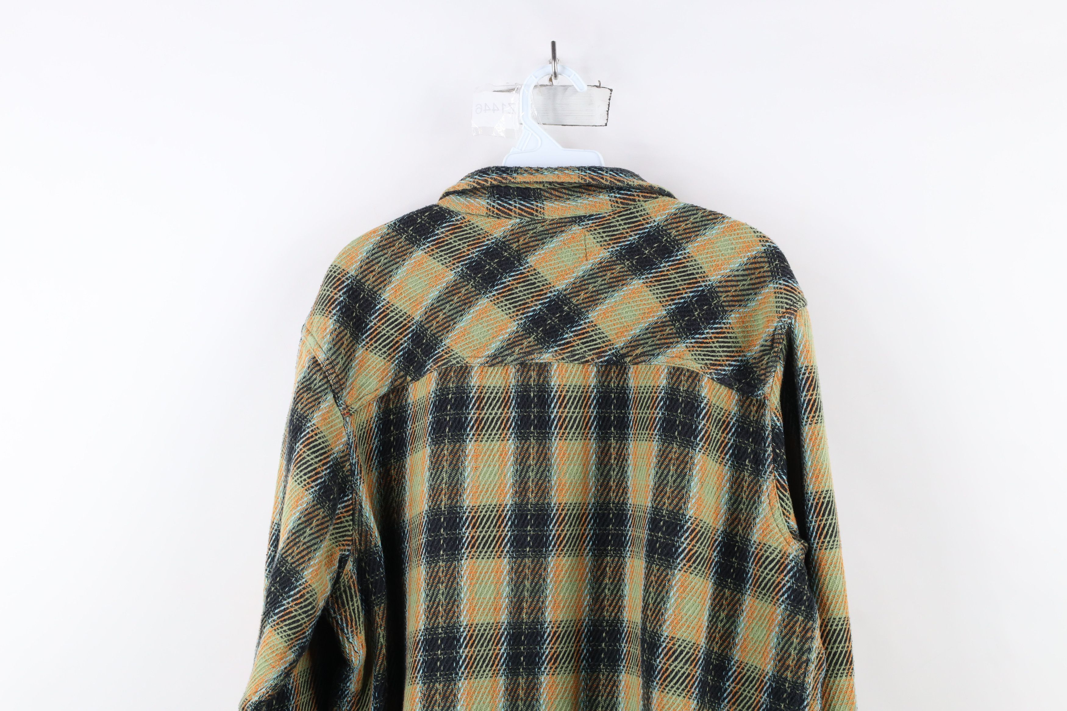 Vintage Vintage 90s Streetwear Heavy Ribbed Flannel Button Shirt Size US L / EU 52-54 / 3 - 13 Thumbnail