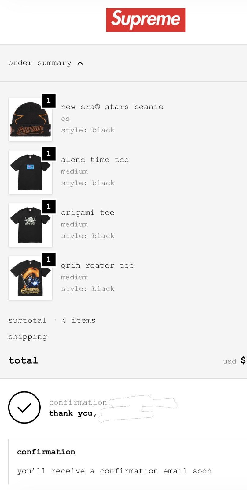 Supreme Supreme Alone Time Tee Black Medium Size US M / EU 48-50 / 2 - 2 Thumbnail