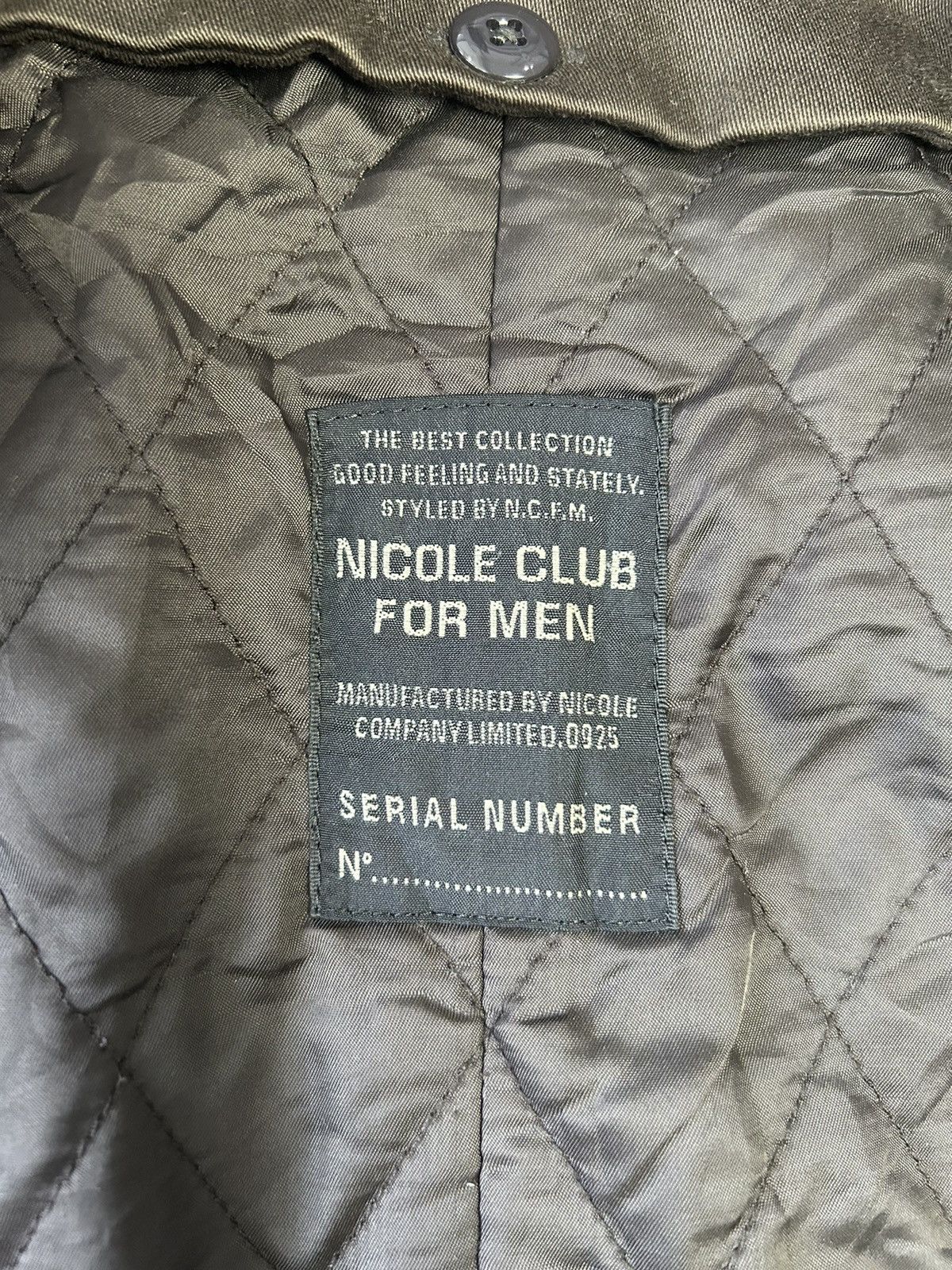Nicole Club NICOLE CLUB FOR MEN QUILTED LINING JACKET Size US S / EU 44-46 / 1 - 4 Thumbnail