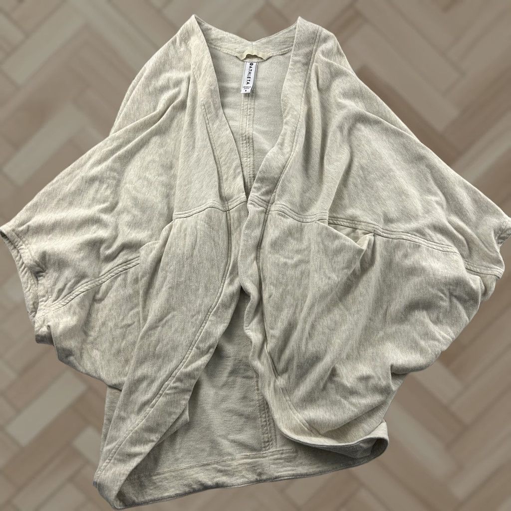 Athleta Athleta Short Sleeve Oversized Sweatshirt Yoga Cardigan Women's S Beige Size S / US 4 / IT 40 - 1 Thumbnail