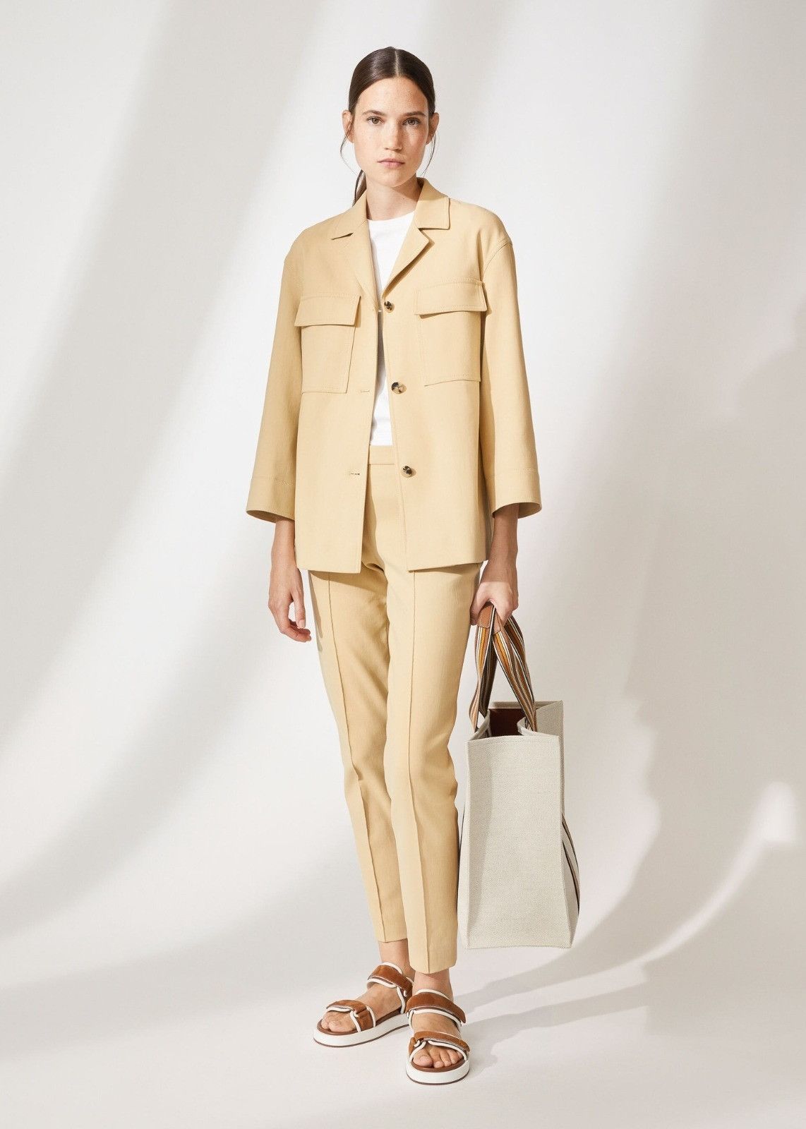 Loro Piana o1srvl11e0824 Mirel Trouser in Beige Size 27" / US 4 / IT 40 - 4 Thumbnail