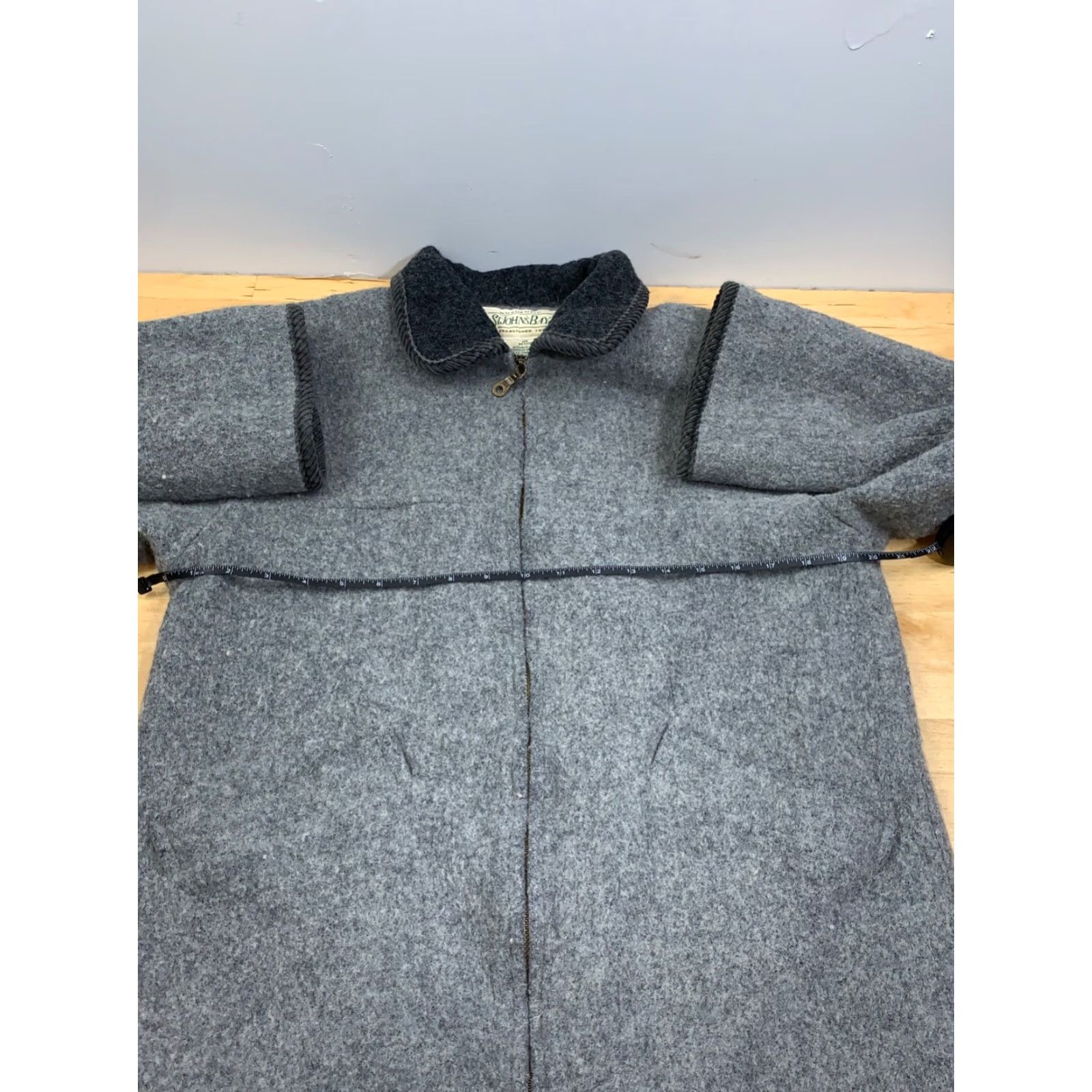 Vintage VINTAGE St. John's Bay Jacket Womens 10P Petite Gray Wool Blend Zip Collared #8086 Size L / US 10 / IT 46 - 7 Thumbnail