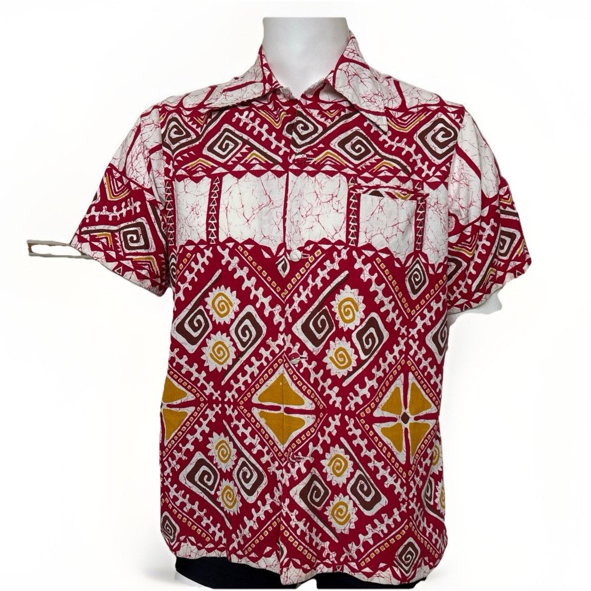 Other Vintage 70s Hawaiian Shirt Mens M Mid Century Tiki Button Up Size US M / EU 48-50 / 2 - 1 Thumbnail