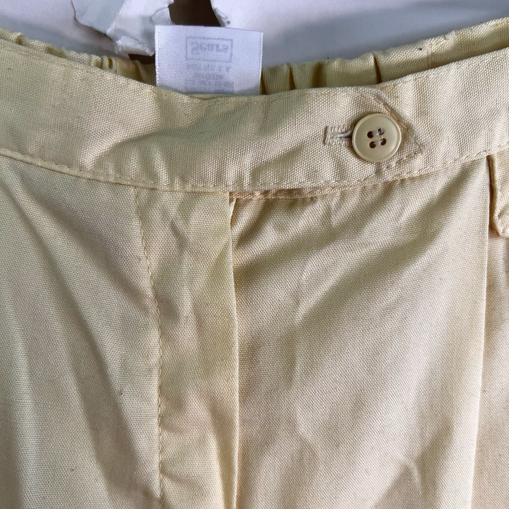 Sears VINTAGE Sears Dress Pants Womens Size 12 Straight Leg Pleated Yellow Cotton Twill Made in USA 27X30 Size 34" / US 12 / IT 48 - 5 Thumbnail