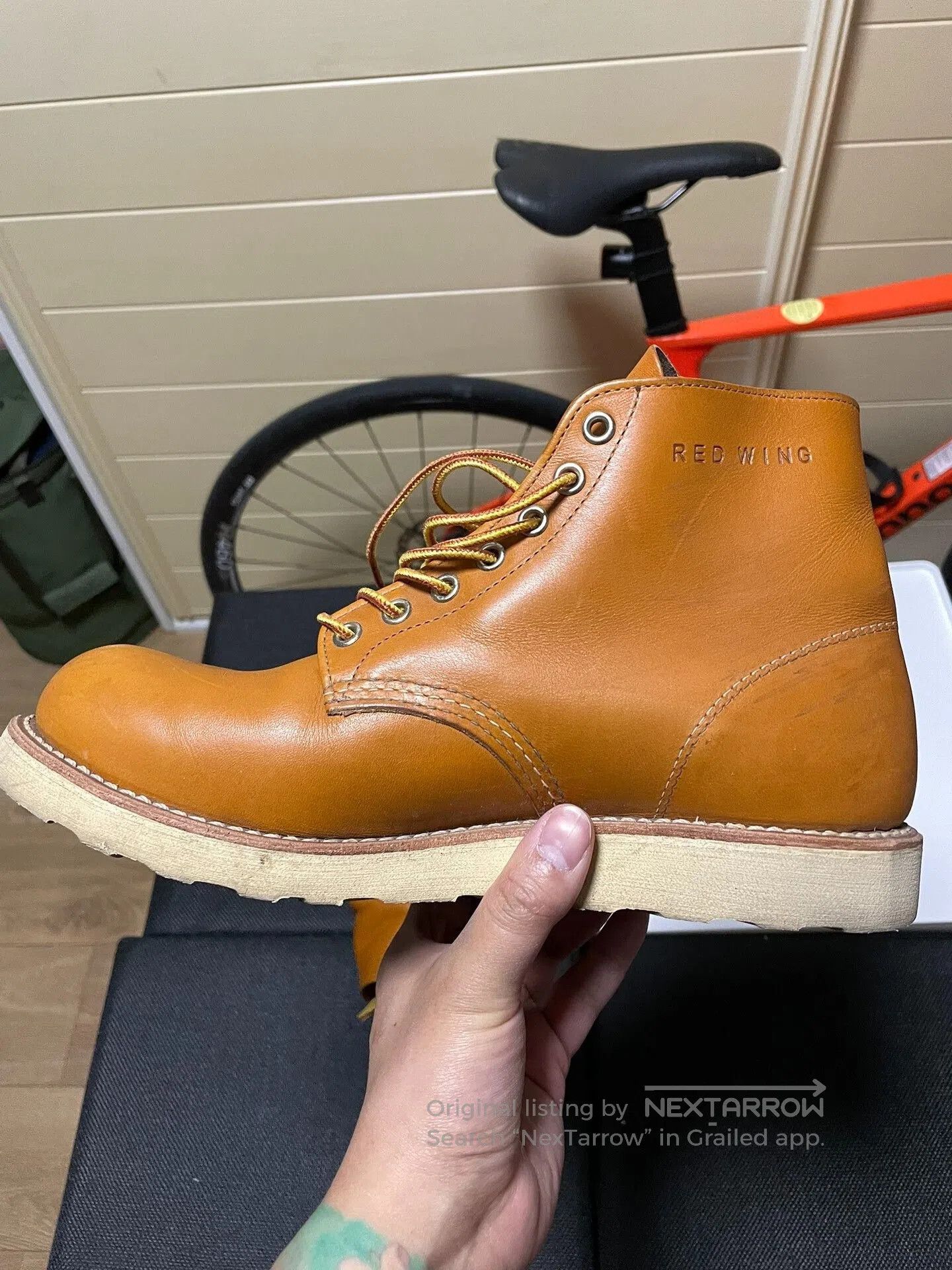 Red Wing Redwing Old Dog Logo Irish Yellow Work Boots. Size US 8 / EU 41 - 5 Thumbnail