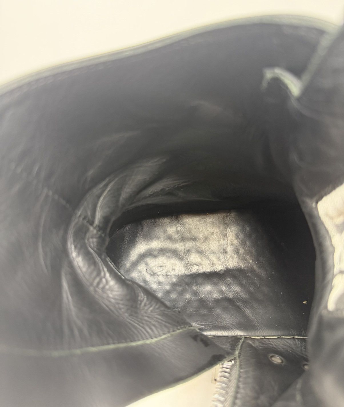 Rick Owens Rick Owens Jumbo Lace Mainline Leather Ramones Triple Black Size US 12 / EU 45 - 9 Thumbnail