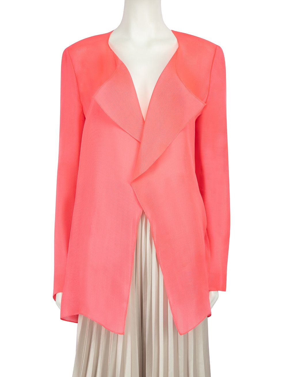 image of Roksanda Ilincic Neon Pink Silk Fine Blazer, Women's (Size Medium)