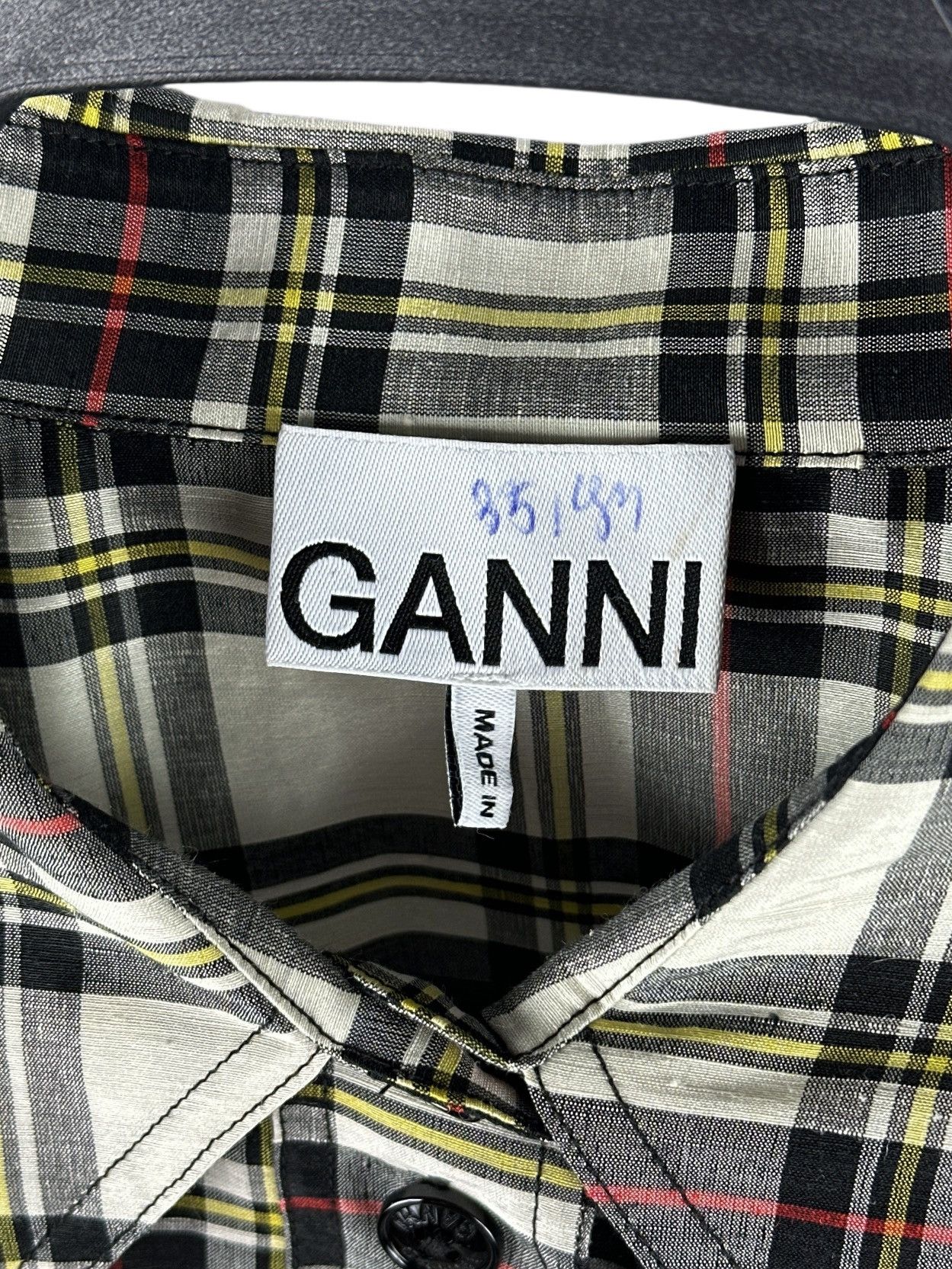 Ganni Ganni Oversized Plaid Shirt Long Sleeve Linen / Silk Pocket Size M / US 6-8 / IT 42-44 - 8 Thumbnail