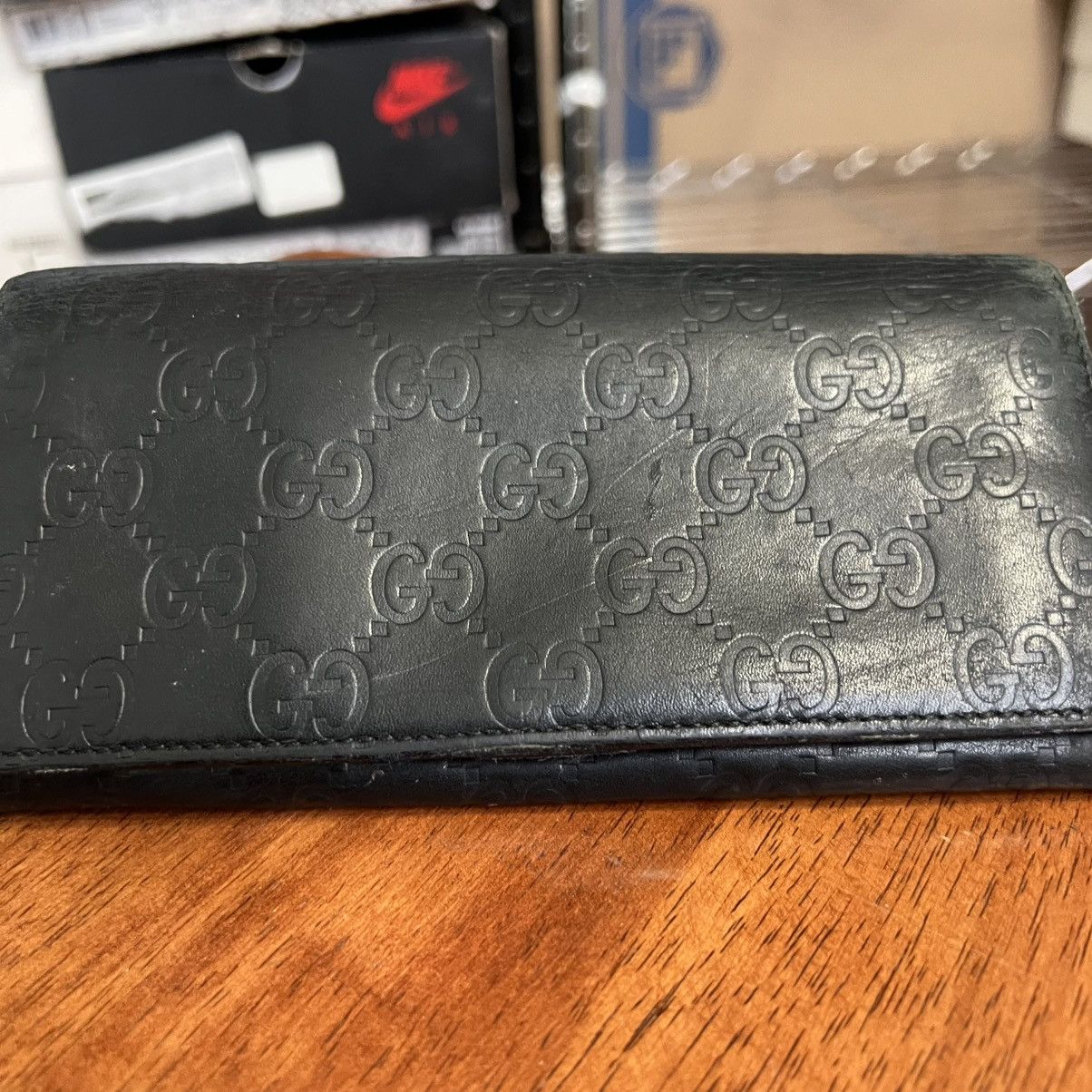 Gucci Gucci Guccissima Long Wallet Black Size ONE SIZE - 3 Thumbnail