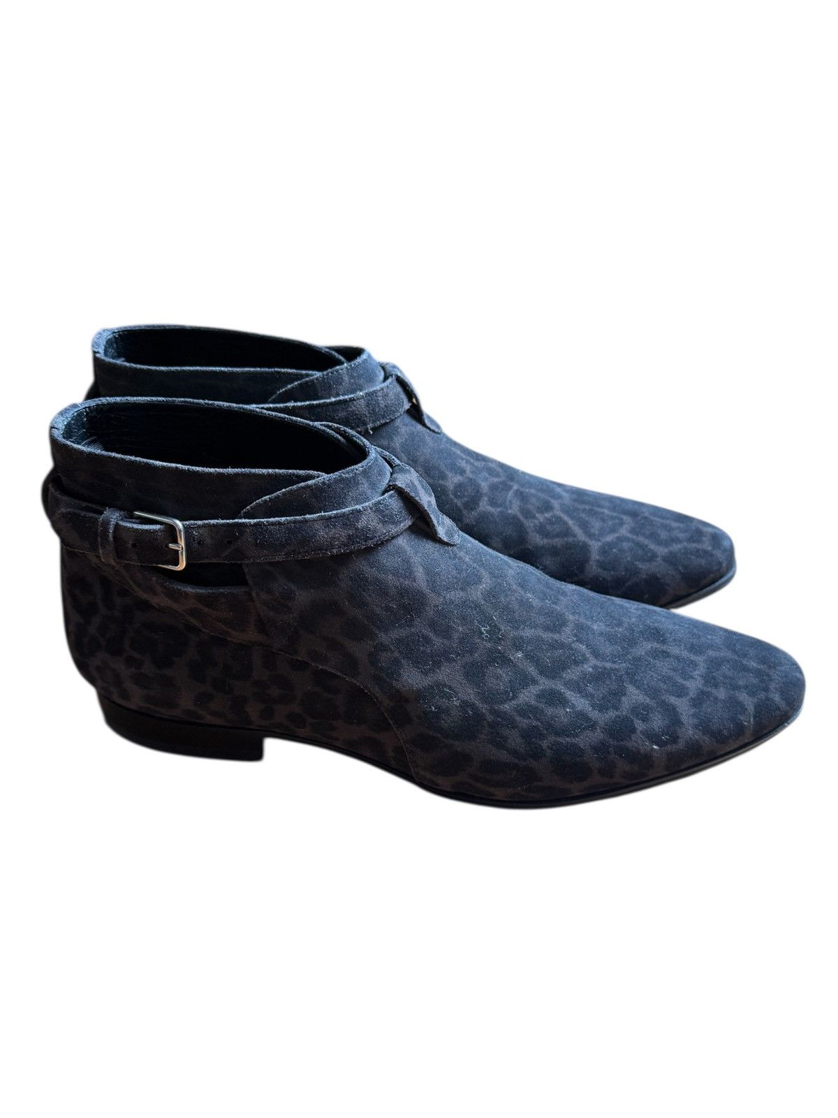 Saint Laurent Paris S/S16 Leopard Suede Leather Jordphurs x Hedi Slimane Size US 9.5 / EU 42-43 - 5 Thumbnail