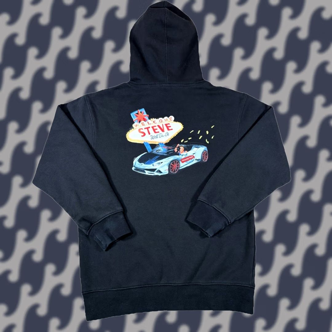 Vintage FULL SEND Hoodie Mens Medium Black Graphic Print Steve Will Do It Pullover Hooded Sweatshirt Pockets Logo Size US M / EU 48-50 / 2 - 1 Thumbnail