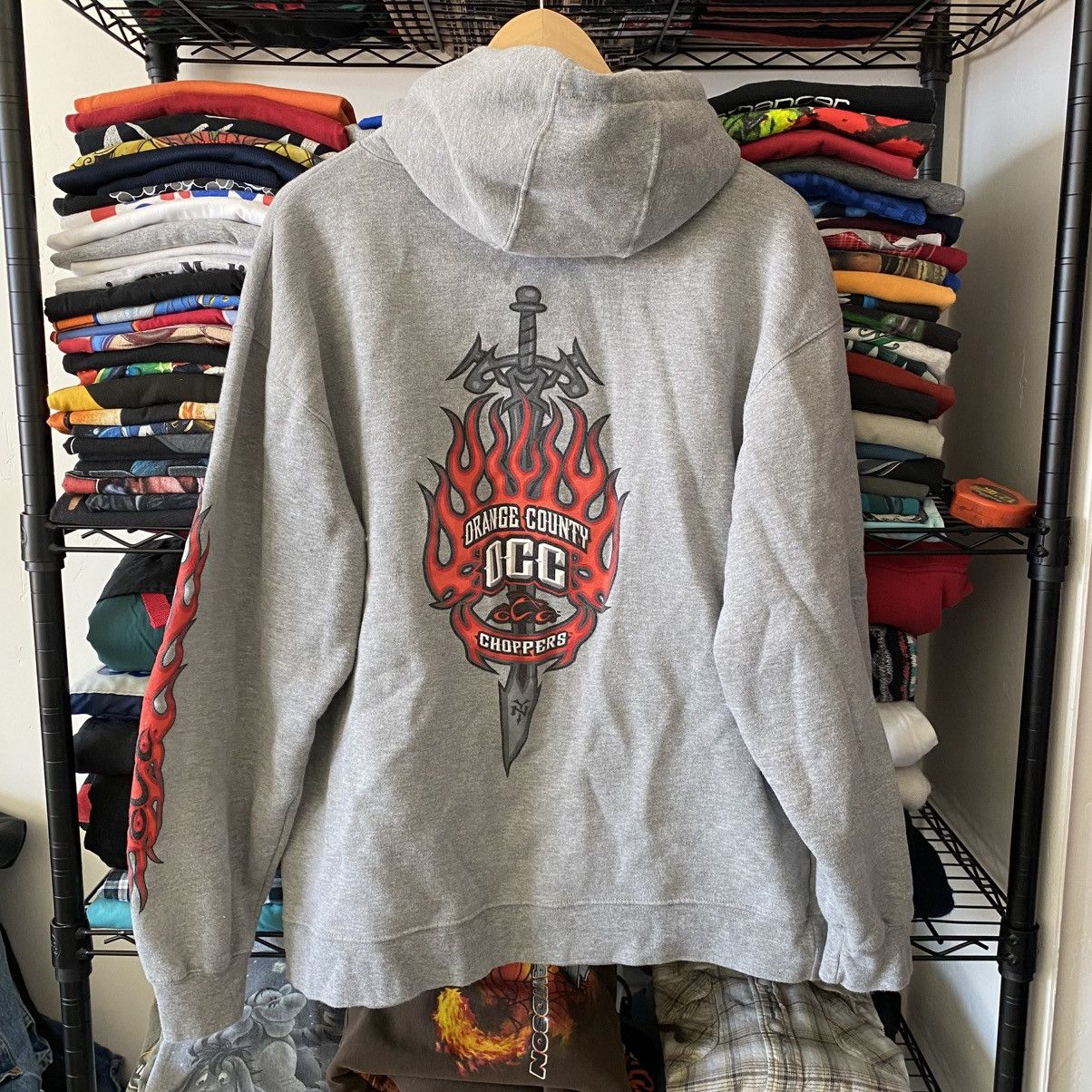 Other Vintage Orange County Choppers Hoodie Sweatshirt Grey 1990s Size US L / EU 52-54 / 3 - 5 Thumbnail