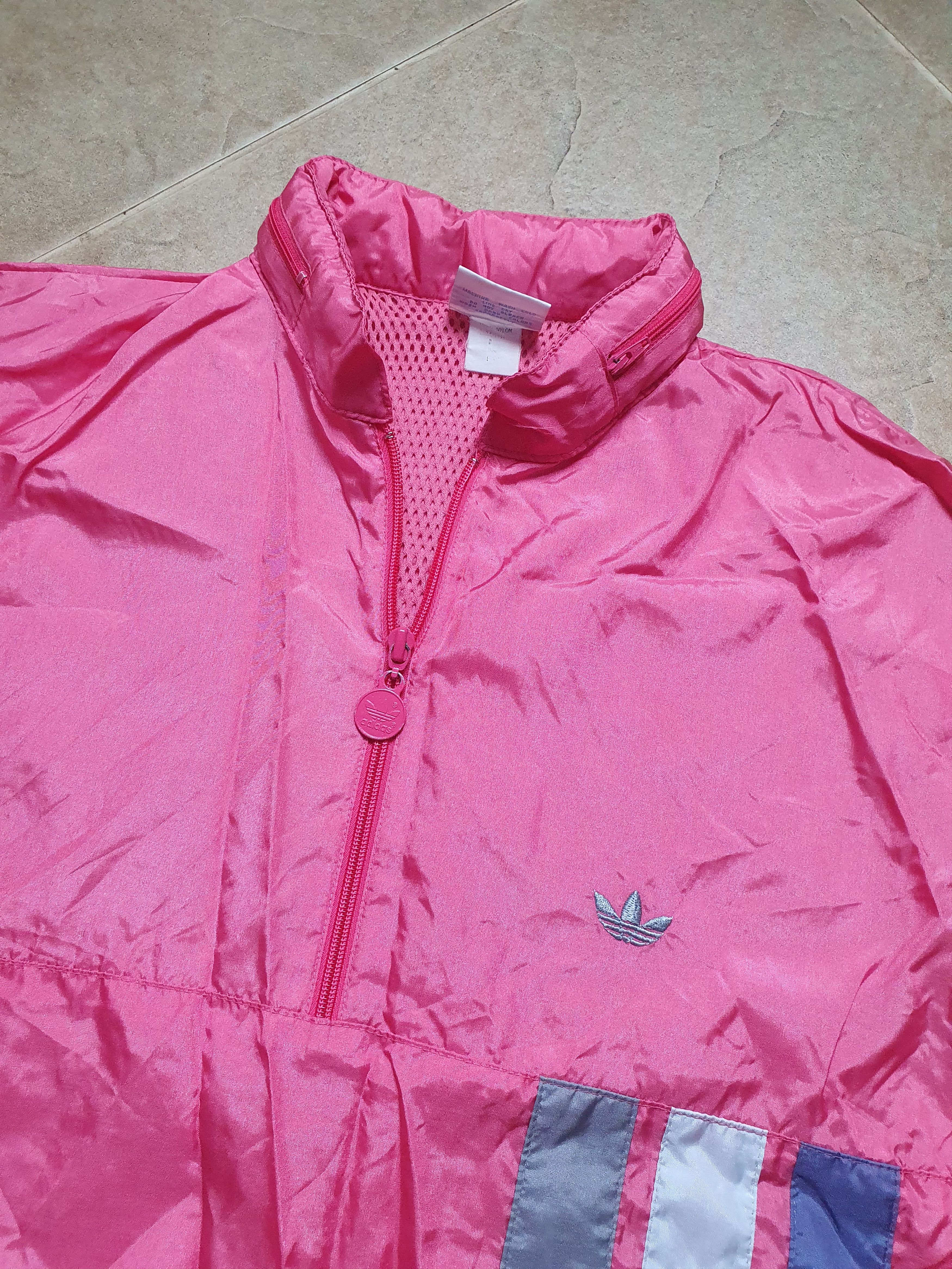 Adidas Vintage Women's 80s 90s Adidas Windbreaker Jacket Pink Size L / US 10 / IT 46 - 4 Thumbnail