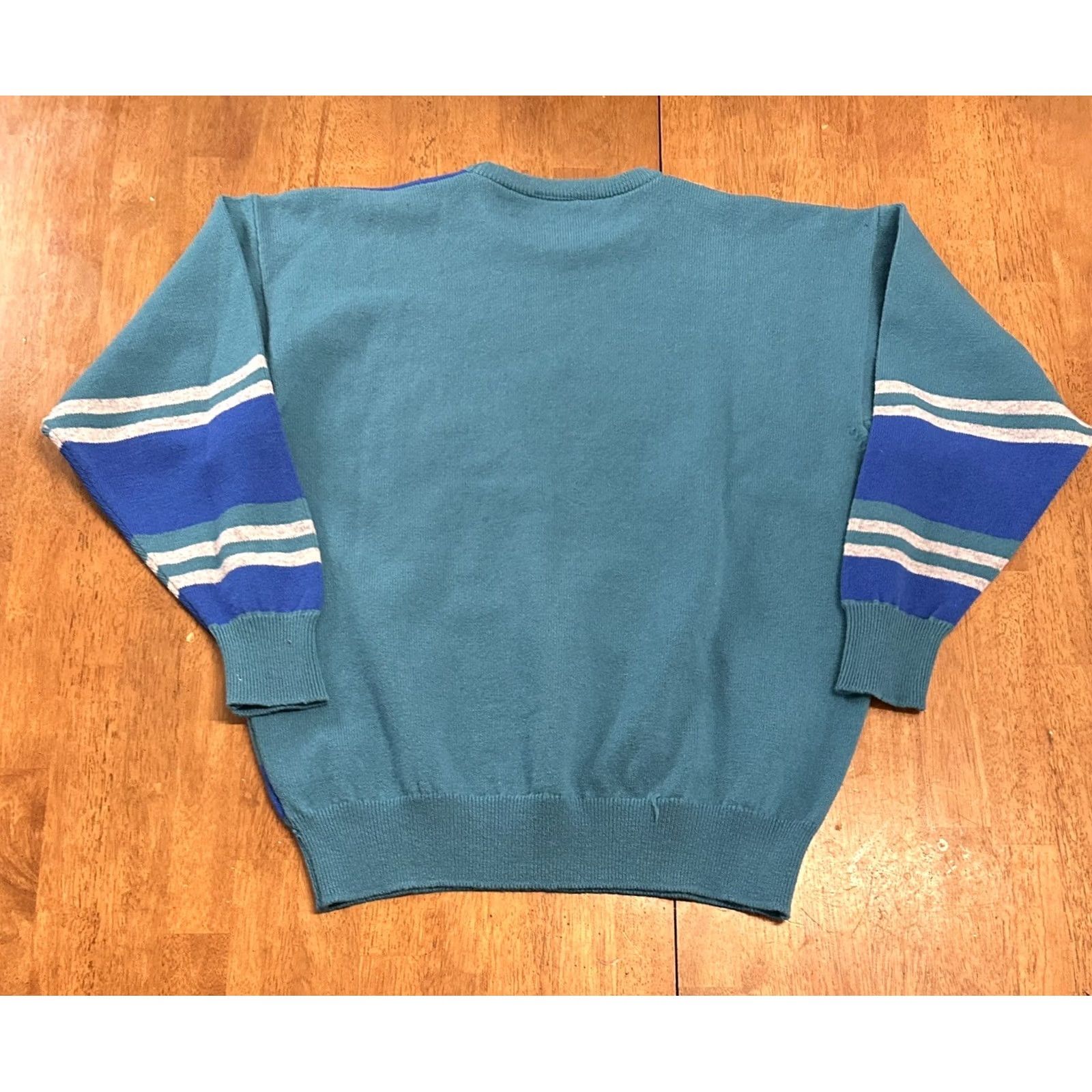 Vintage VINTAGE Amana Woolen Mills Golf Art Lambswool Knit Sweater Large Green Made In Scotland Crew Neck Pullover Mens Size US L / EU 52-54 / 3 - 2 Thumbnail