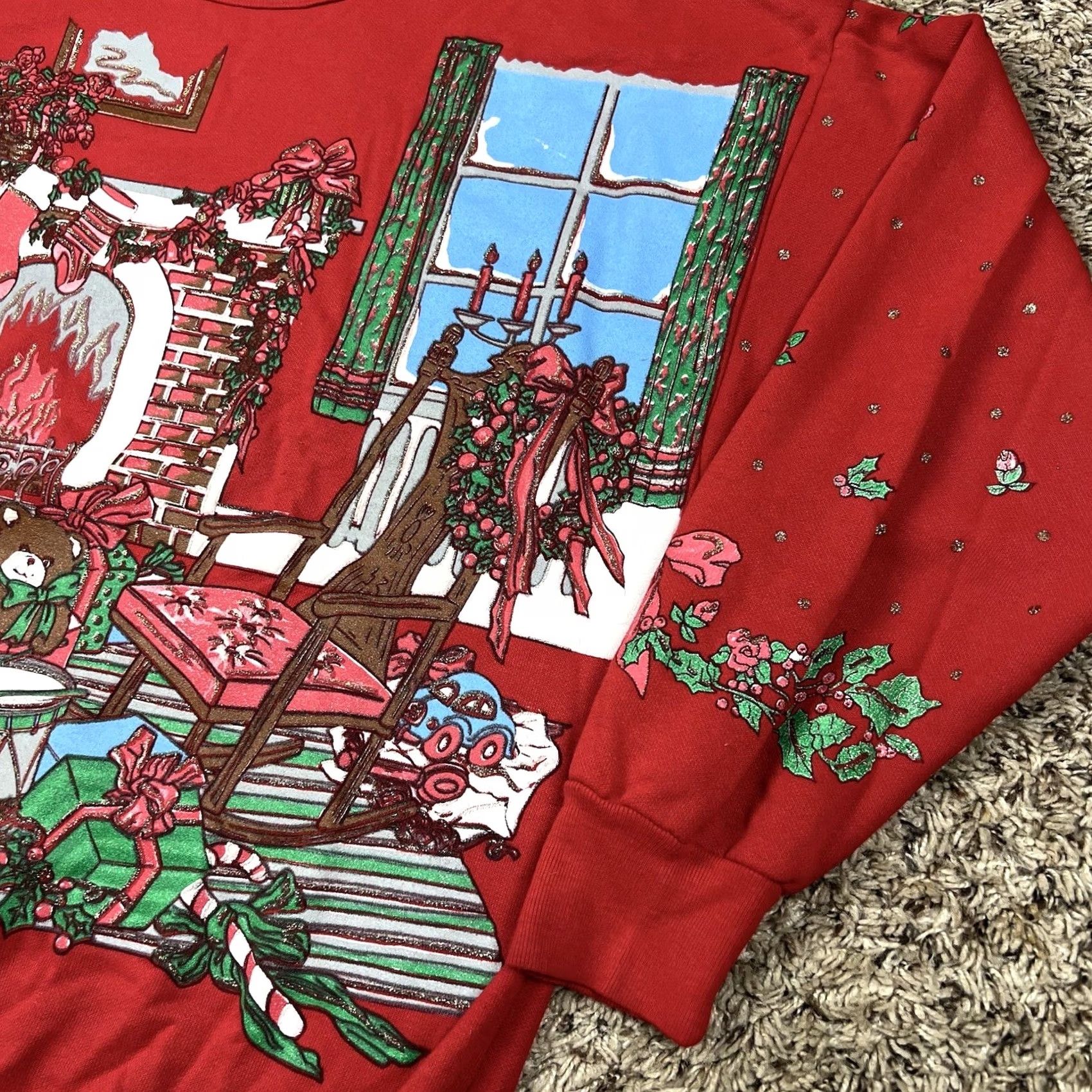 Vintage VINTAGE Nutcracker Sweatshirt Crewneck Red Christmas Puff Print Graphic 90s M Unisex Adults Size US M / EU 48-50 / 2 - 4 Thumbnail