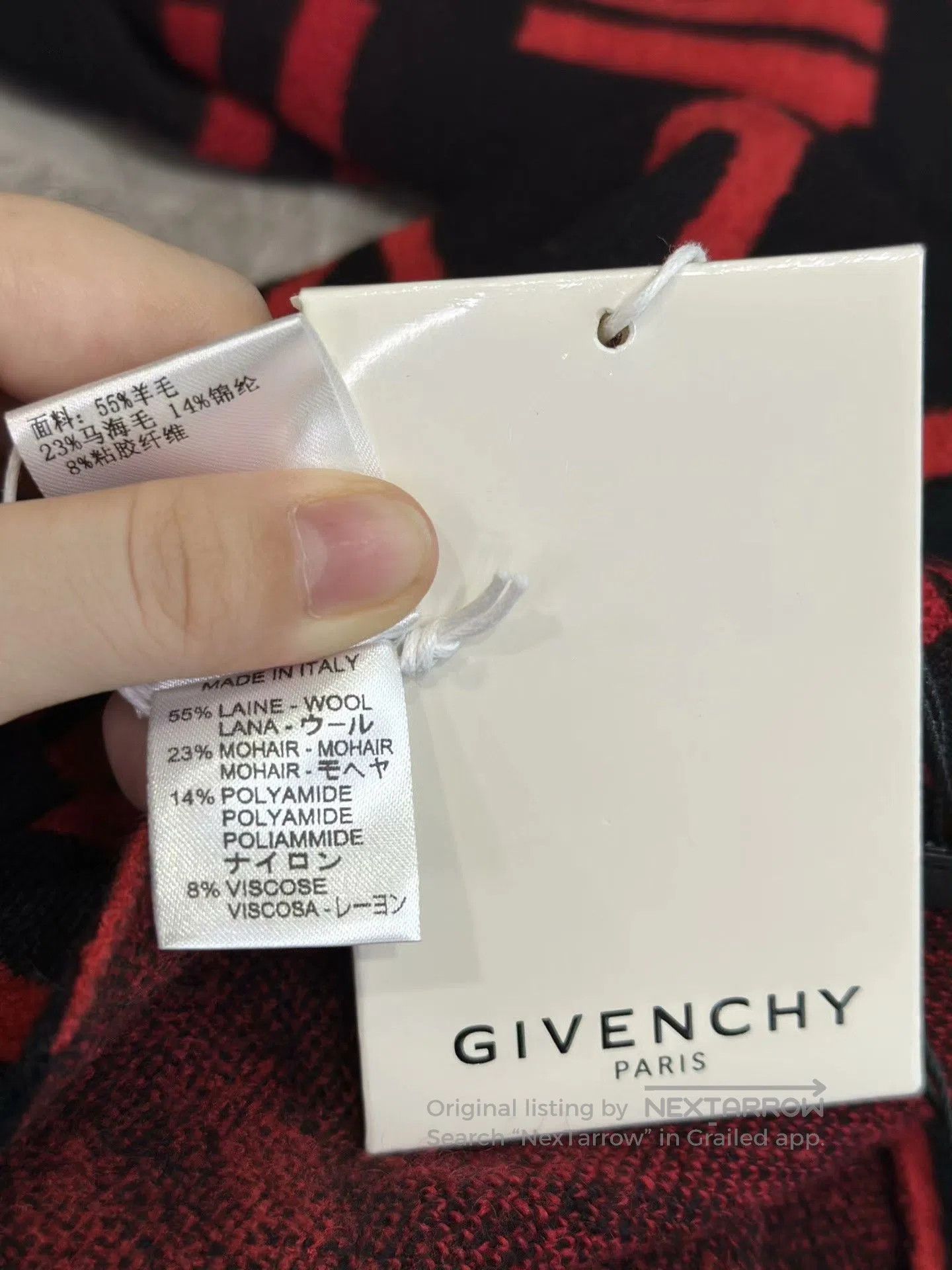 Givenchy GIVENCHY Black Red Casual Printed Scarf. Size ONE SIZE - 5 Thumbnail