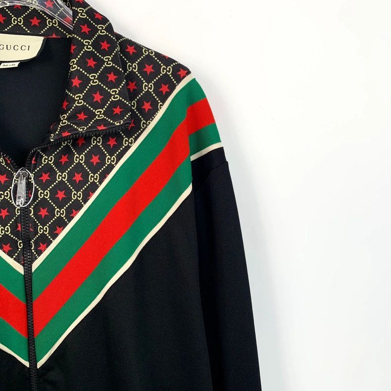 Gucci Gucci Black logo star print striped zipper jacket 2501-Next Size US XL / EU 56 / 4 - 3 Thumbnail