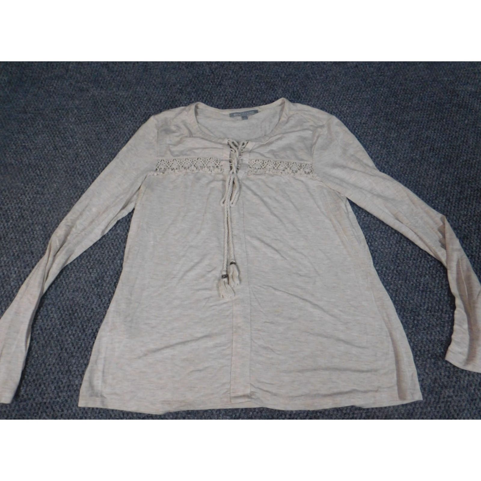 Vintage Daniel Rainn Blouse M Women Beige Round Neck Pullover Stretch Regular Solid Long Sleeve Casual Sleeve Rayon Down Vintage No Size M / US 6-8 / IT 42-44 - 2 Thumbnail