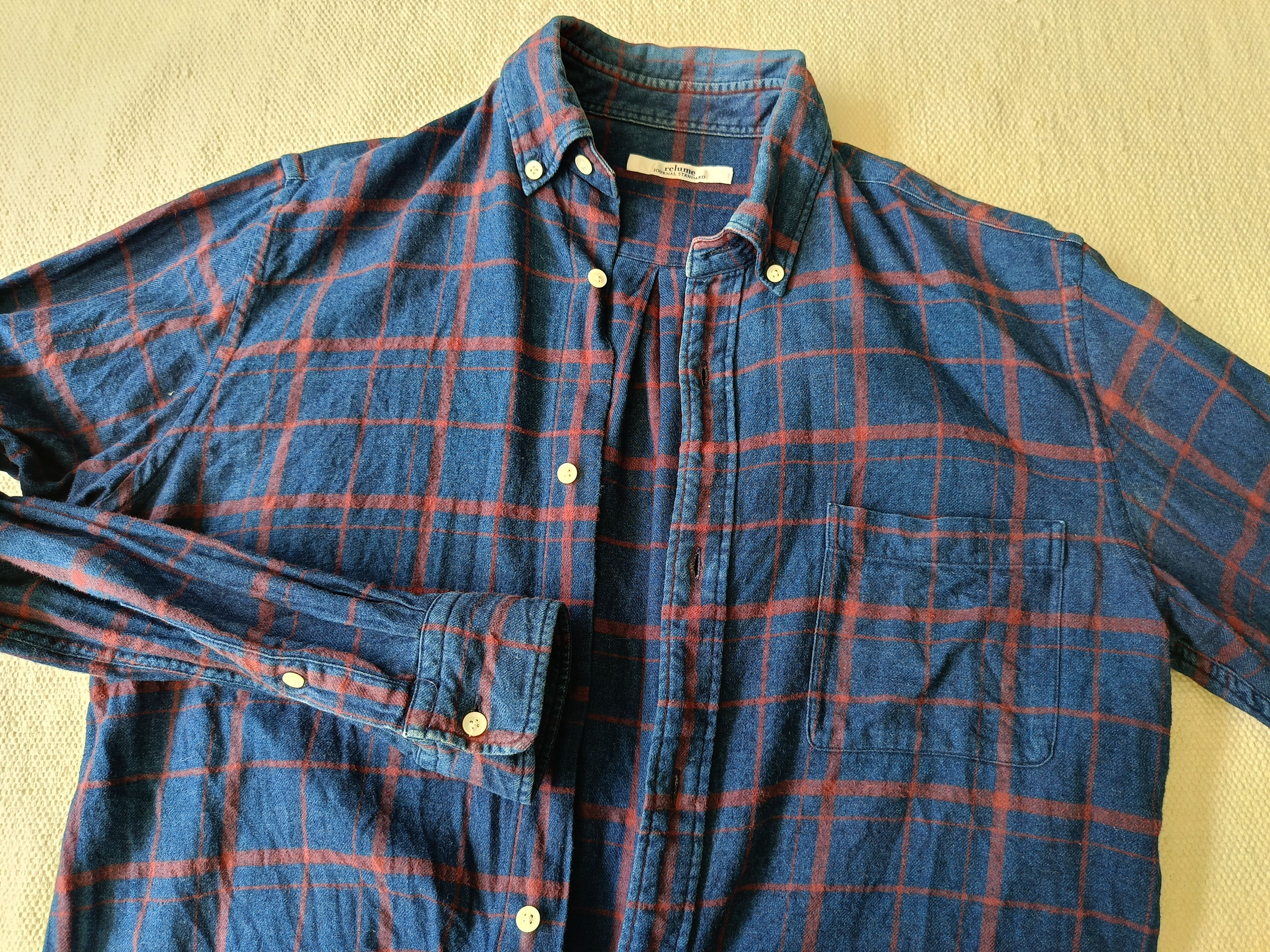 Journal Standard Journal Standard Relume plaid blue indigo flannel shirt Size US S / EU 44-46 / 1 - 10 Thumbnail