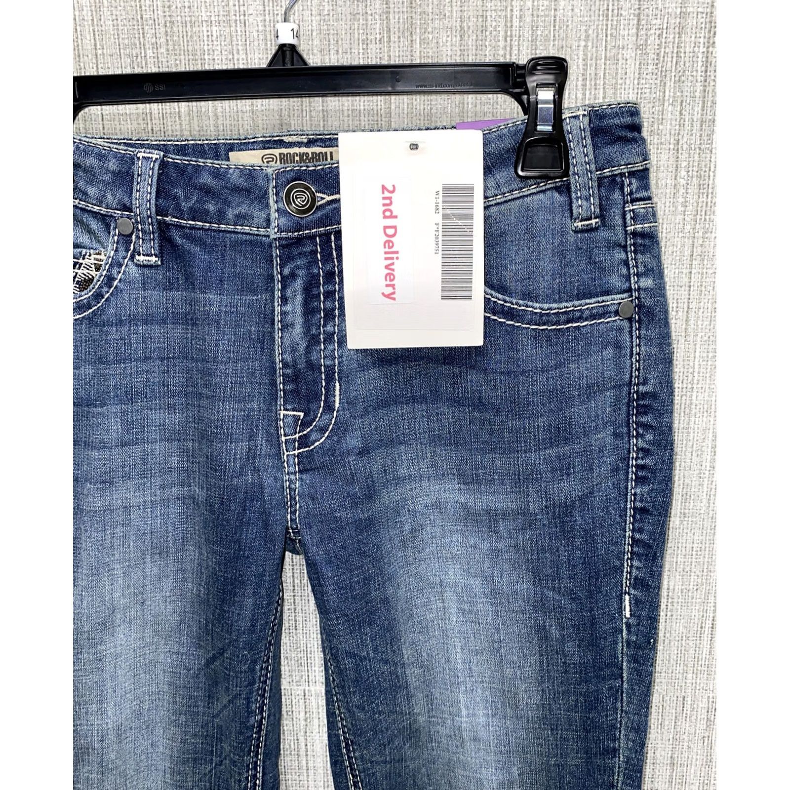Denime Rock&Roll Womens Blue Mid Rise Bootcut Denim Jeans Size 26 X 34 NWT Size 26" / US 2 / IT 38 - 2 Thumbnail