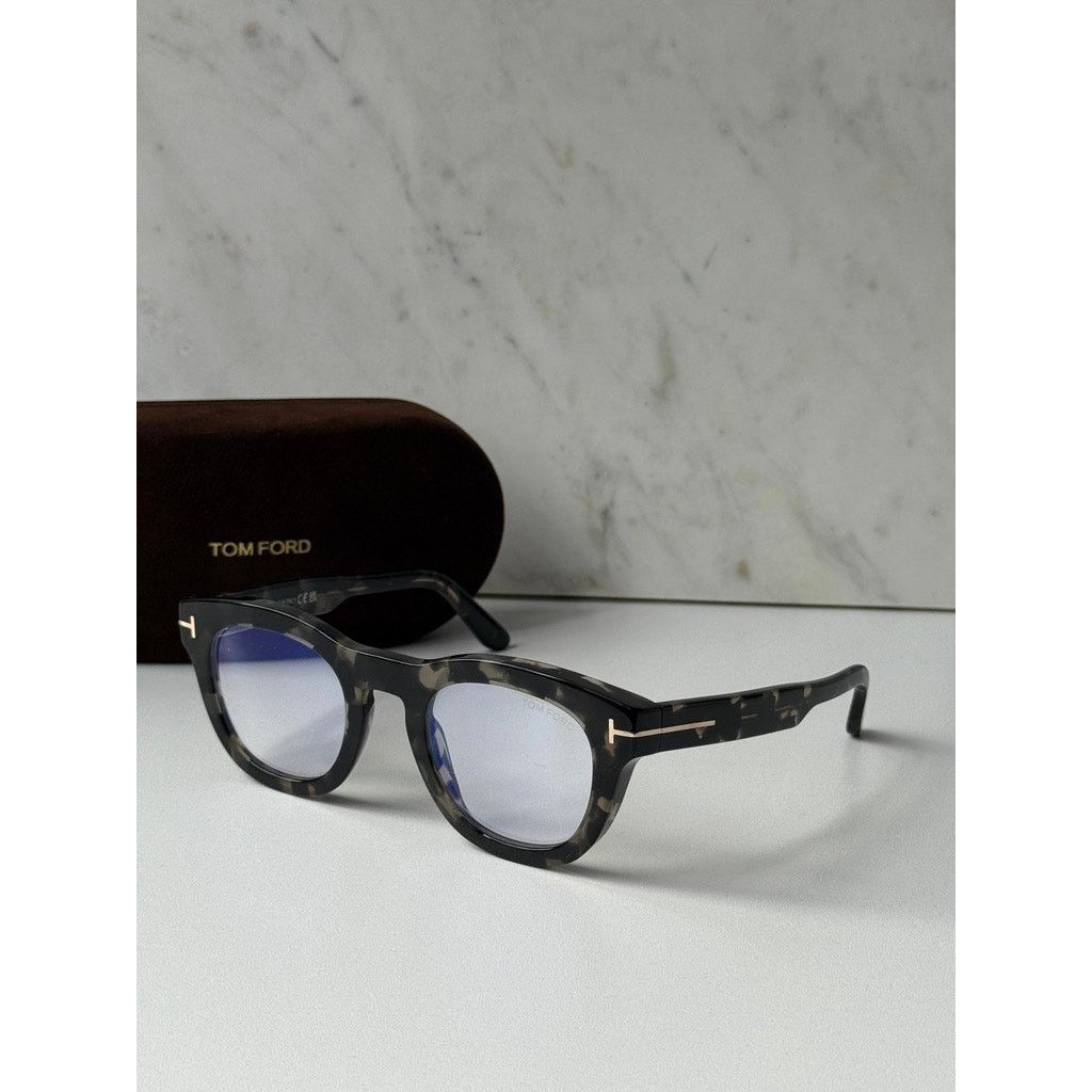 Tom Ford NEW Tom Ford FT5873-B Bluelight Frames in Havana Black Size ONE SIZE - 3 Thumbnail