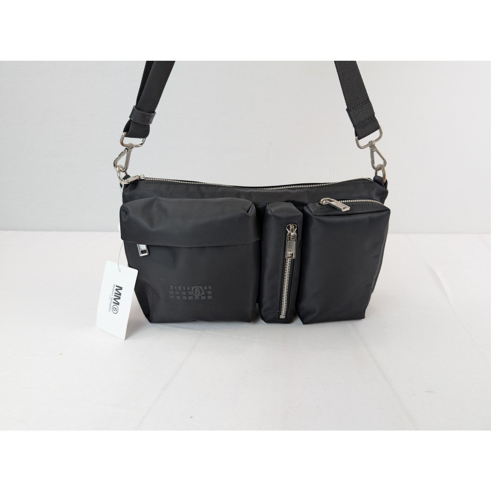 Maison Margiela o1rshd1 MM6 Three Pocket Nylon Crossbody Messenger Bag Black Size ONE SIZE - 17 Thumbnail