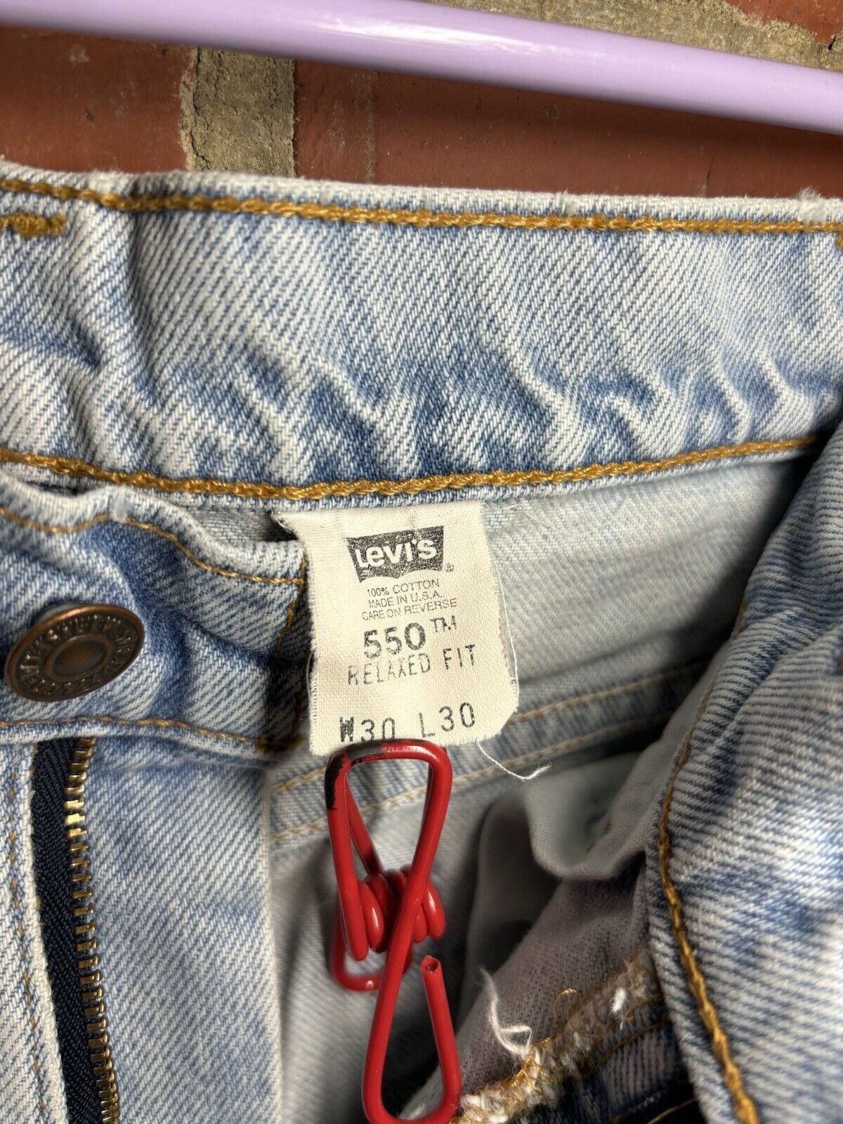Levi's Vintage 90s Levis W30 L30 Stained 550 Relaxed Fit Red Tab Size US 30 / EU 46 - 6 Thumbnail