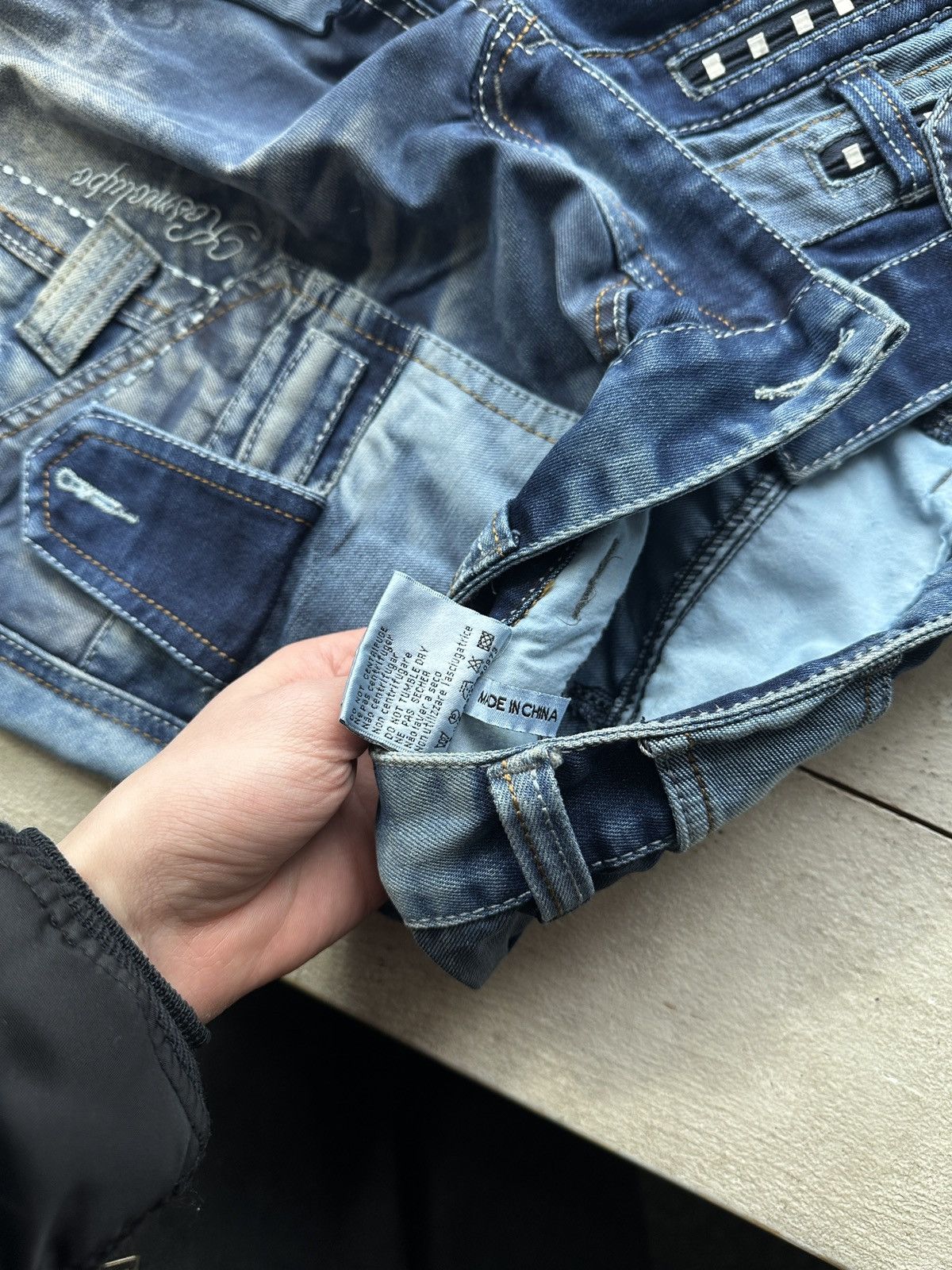 Japanese Brand 🚨Japanese Cosmo Lupo Baggy Distressed Opium Punk Jeans Owens Size US 34 / EU 50 - 12 Thumbnail