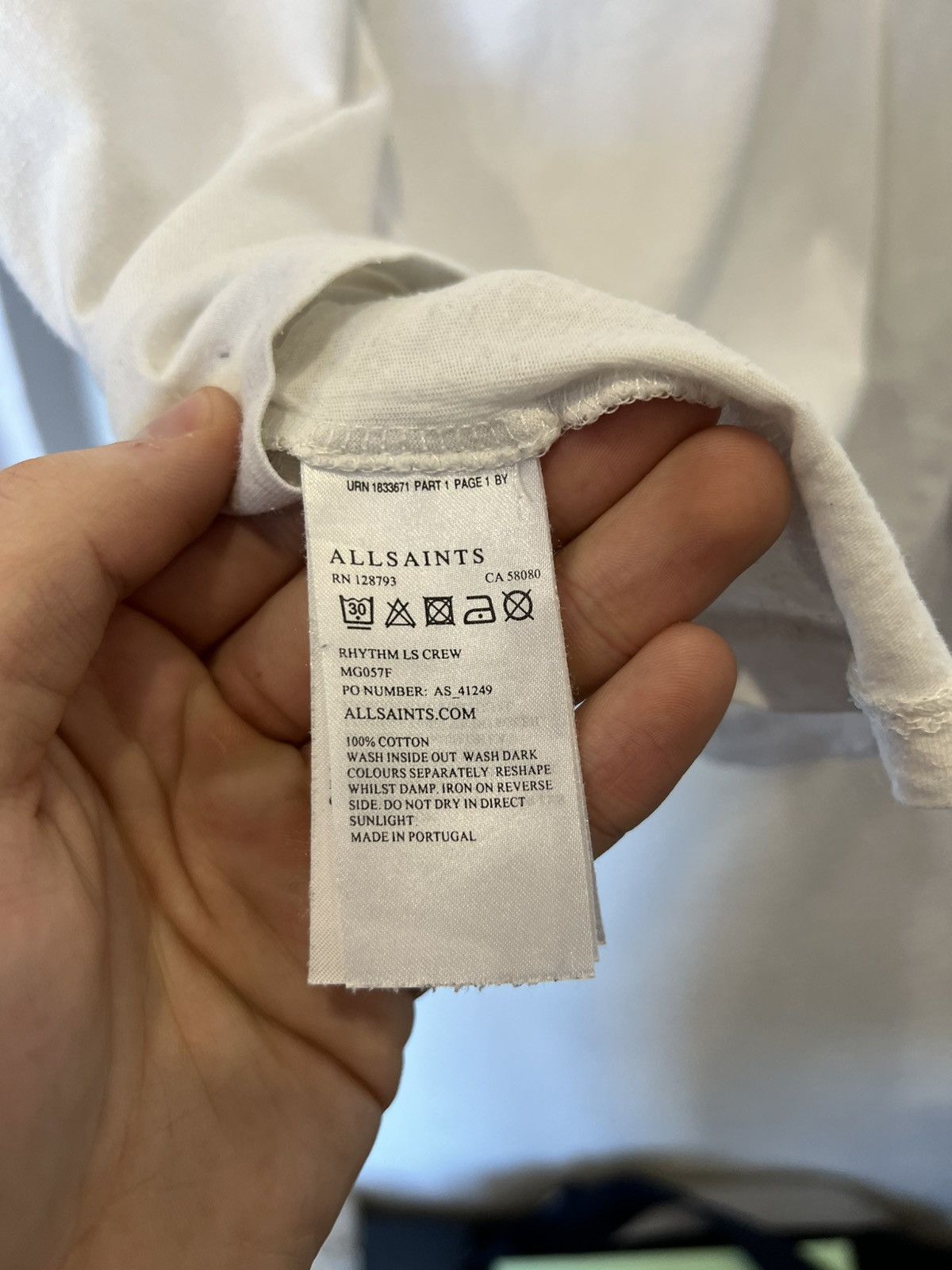 Allsaints Allsaints White Longsleeve Rhythm Requiem Flower Shirt Size US M / EU 48-50 / 2 - 6 Thumbnail