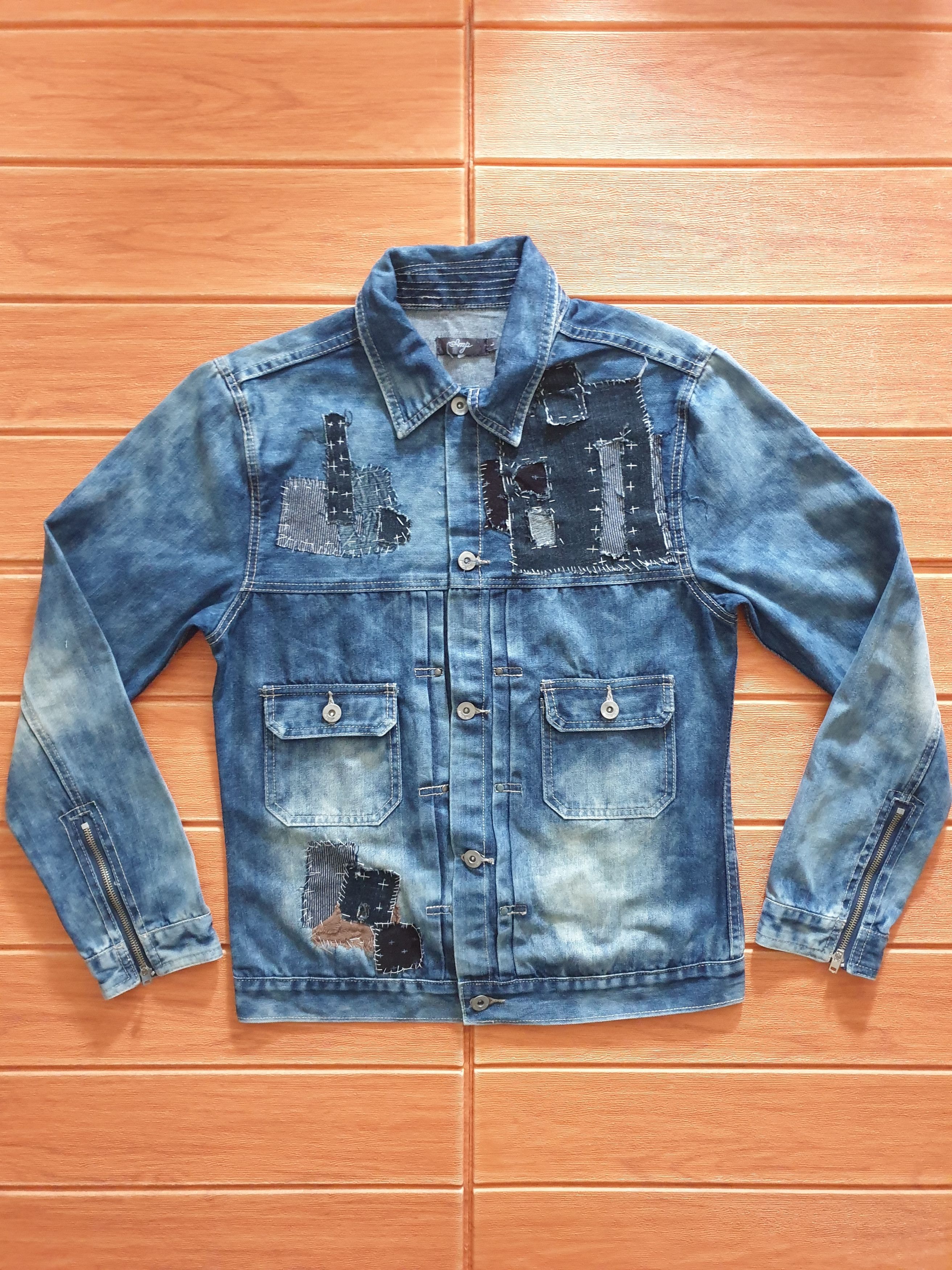 If Six Was Nine 💥Imp shashiko custom made stonewash denim jacket Size US M / EU 48-50 / 2 - 1 Thumbnail