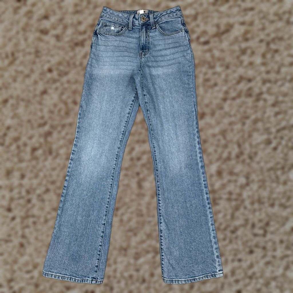 Vintage SO Jeans Juniors Blue Denim High Rise Bootcut 24x31 Distressed Stretch 90s Cowboy Southwestern 5-Pocket Womens Jeans Size 25" / US 0 / IT 36 - 1 Thumbnail