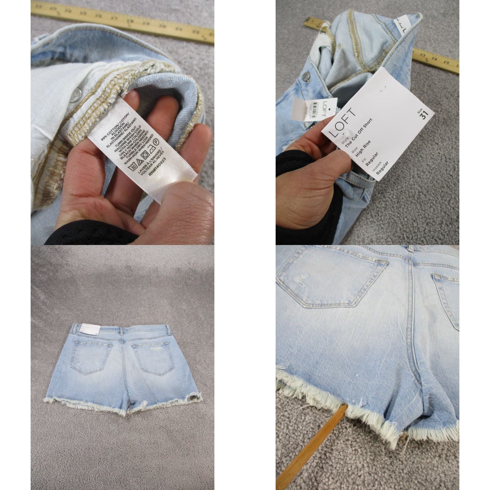 Loft LOFT Vintage Cut-Off Denim Shorts Womens 31 Light Wash Blue 90s Casual Size 24" / US 00 / IT 34 - 8 Thumbnail