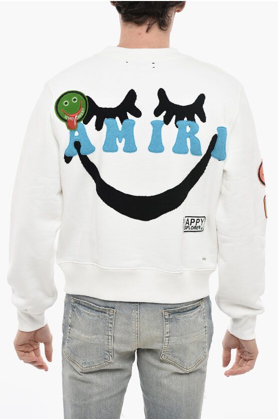 Amiri o1y0525 Logo Crewneck Sweatshirt in White Size US M / EU 48-50 / 2 - 3 Thumbnail