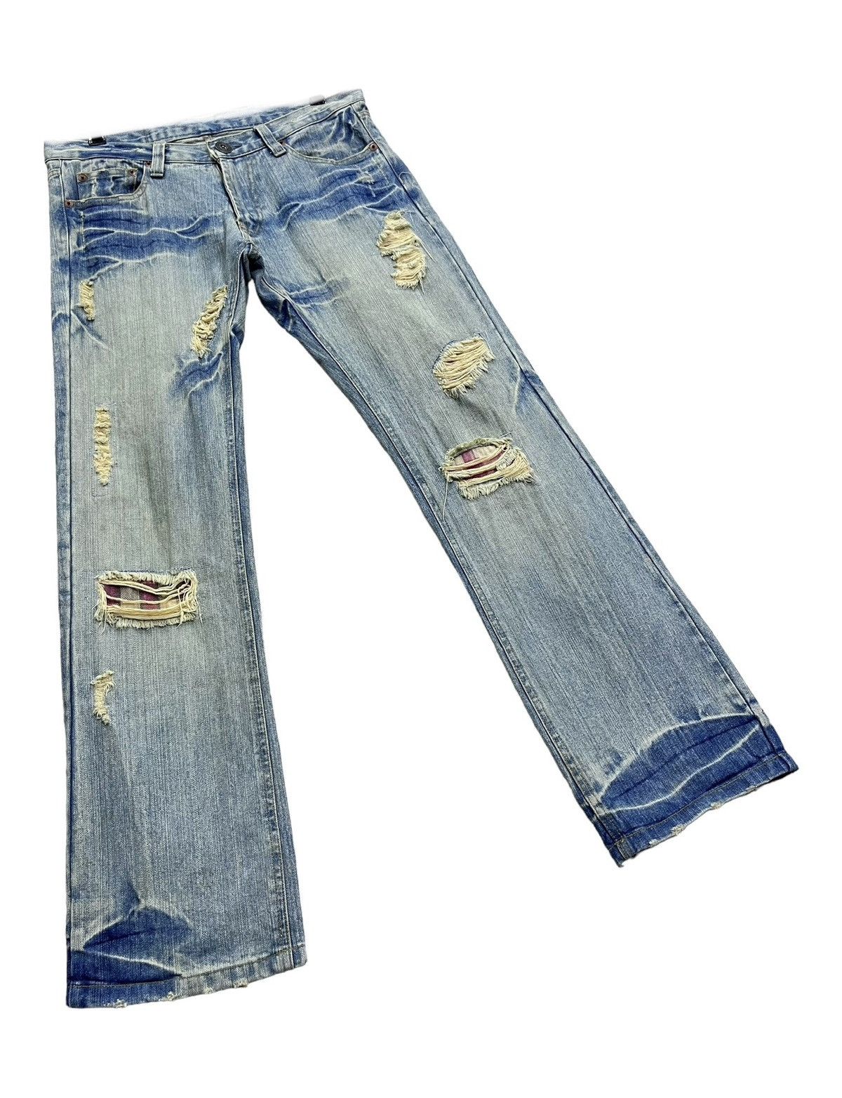 I Love NY 90’s “I❤️NEW YORK “ Mudwash Clawmark Ripped Flare Jeans Size US 31 - 7 Thumbnail