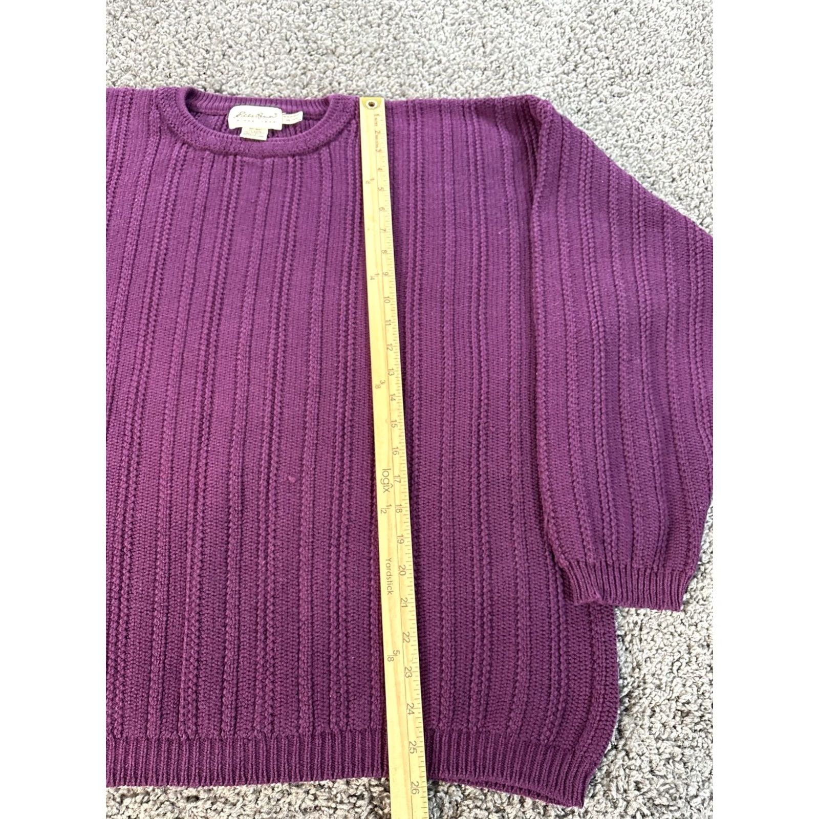 Eddie Bauer VINTAGE Eddie Bauer Fisherman Sweater Mens XL Knit Ribbed Cable-Knit Purple 90s Size US XL / EU 56 / 4 - 2 Thumbnail