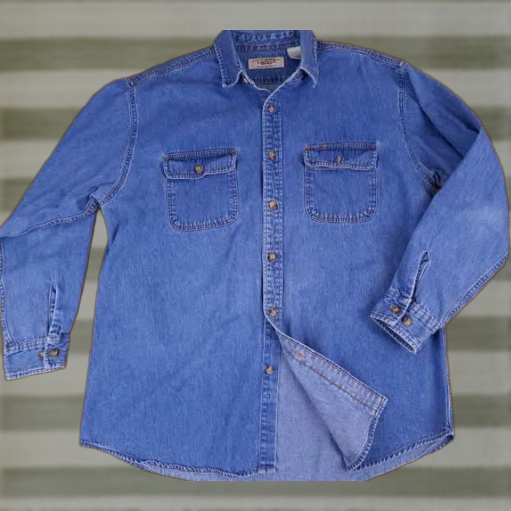 Vintage VINTAGE Big Mac Shirt Denim Western Button-Up Long Sleeve XL Blue Cotton Regular Men's Size US XL / EU 56 / 4 - 1 Thumbnail