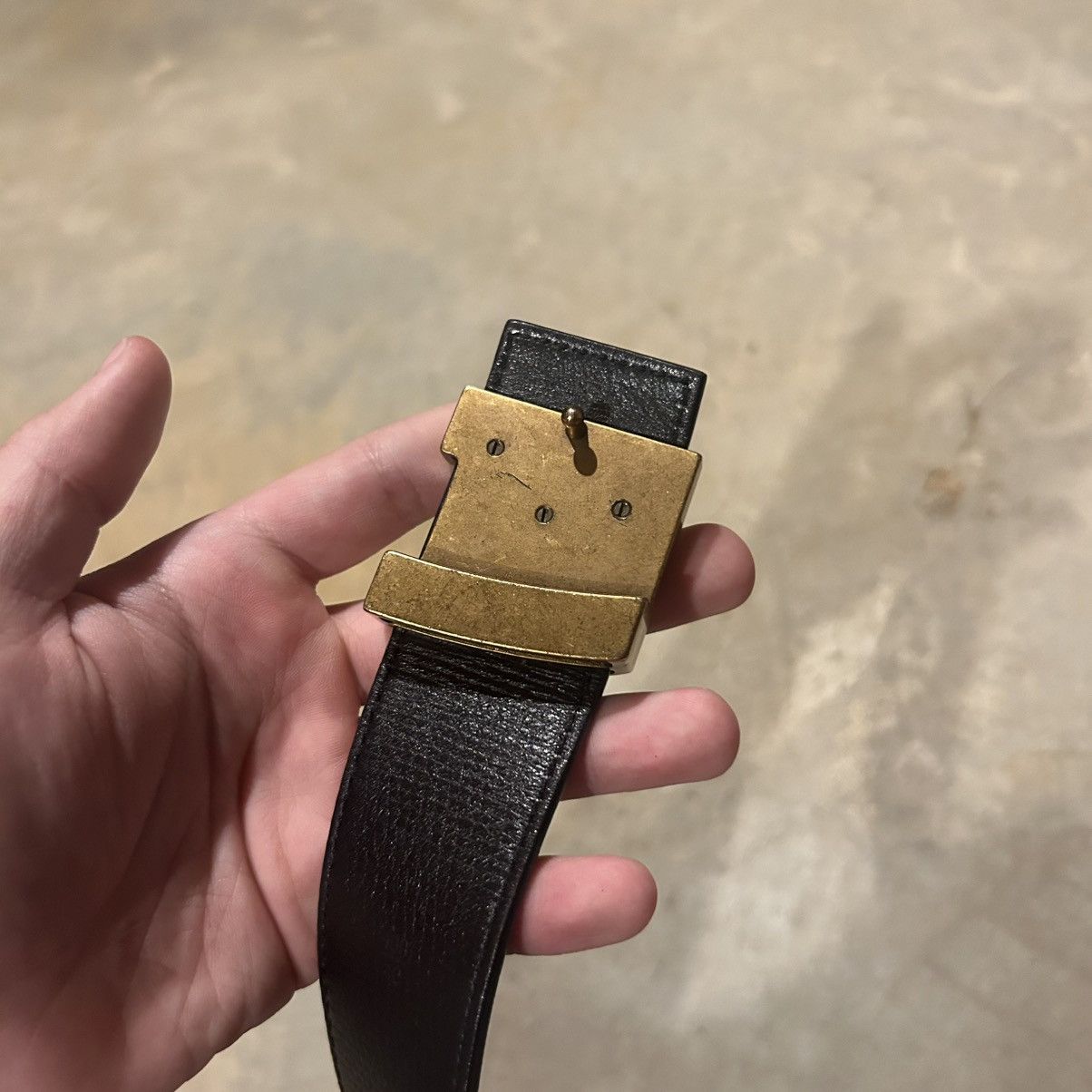 Designer × Louis Vuitton × Vintage Vintage Louis Vuitton LV Initials Monogram Leather Belt Rare Size ONE SIZE - 11 Thumbnail
