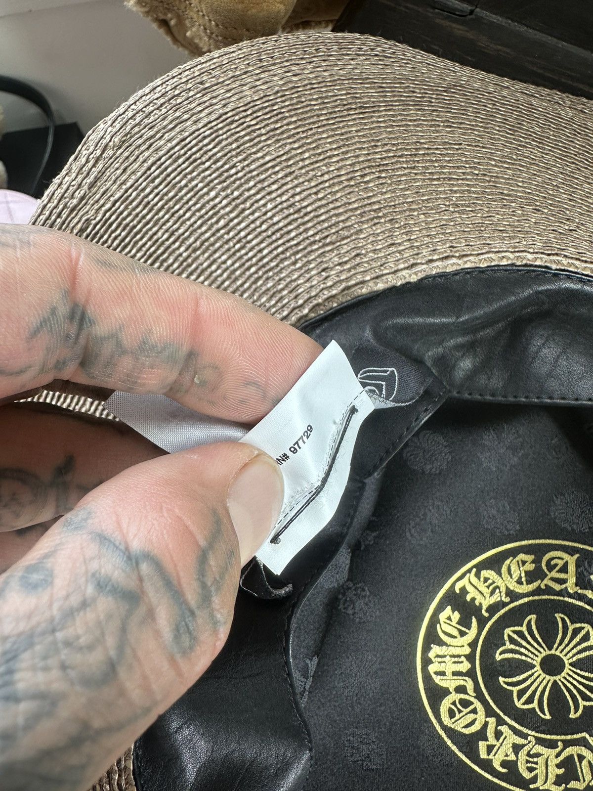 Chrome Hearts CHROME HEARTS ST TROPEZ STRAW LEATHER FEDORA HAT Size ONE SIZE - 12 Thumbnail
