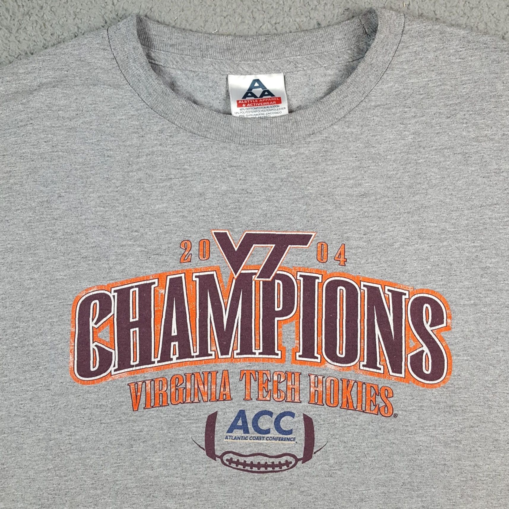 Champion VINTAGE Virginia Tech Hokies 2004 ACC Champions Size Medium Long Sleeve Football T Shirt Size US M / EU 48-50 / 2 - 2 Thumbnail