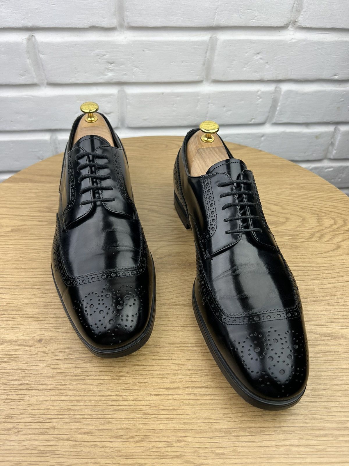 Prada PRADA MILANO Derby Brogues Leather Shoes Wingtip Black Men’s Size US 11 / EU 44 - 2 Thumbnail