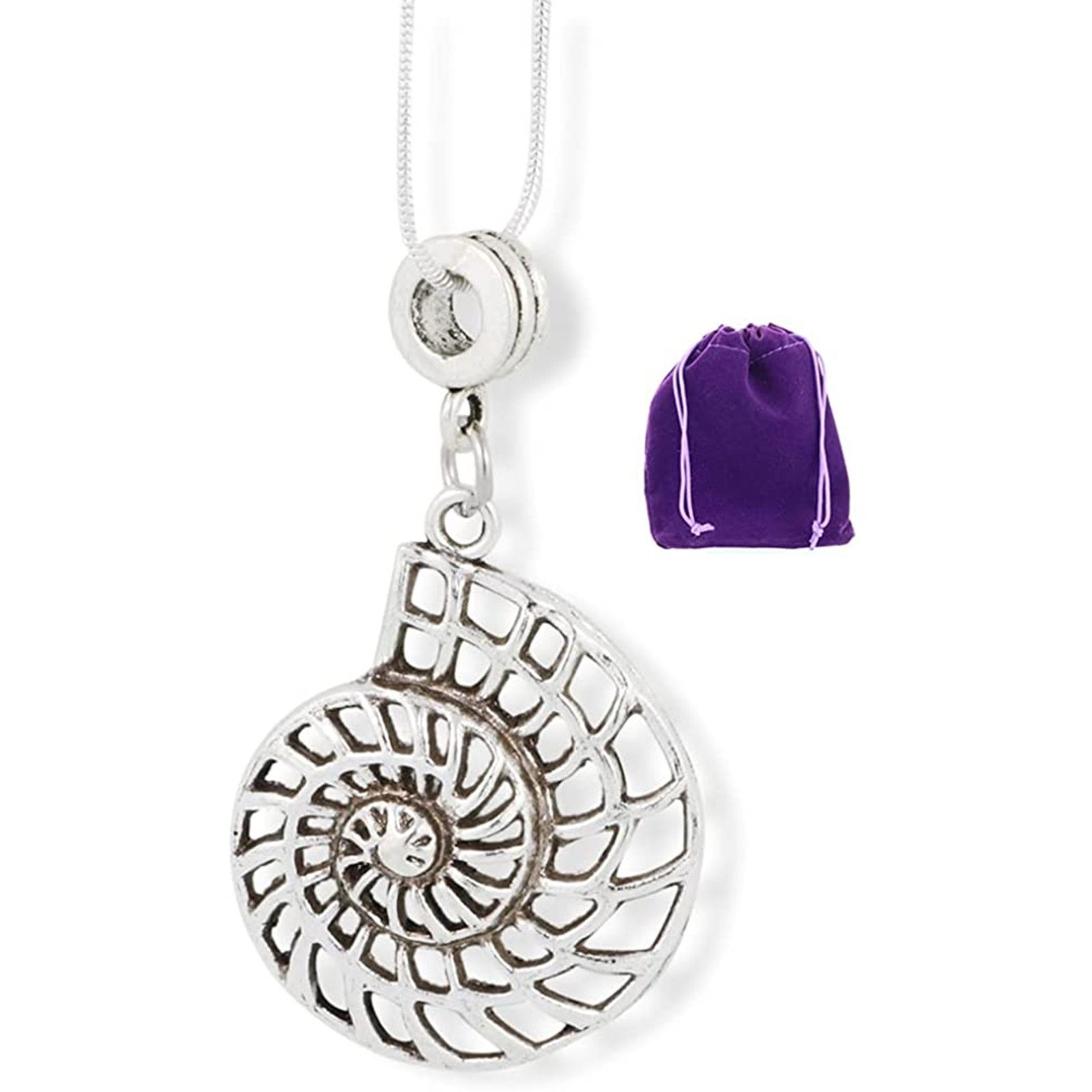& Other Stories Large Nautilus Sea Shell Outline Charm Snake Chain Necklace Size ONE SIZE - 1 Thumbnail
