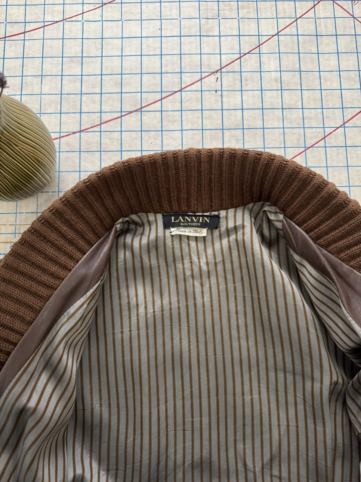 Designer × Lanvin × Vintage Vintage Lanvin Boutique Ovine Leather Shawl Collar Cardigan Size US XL / EU 56 / 4 - 8 Thumbnail