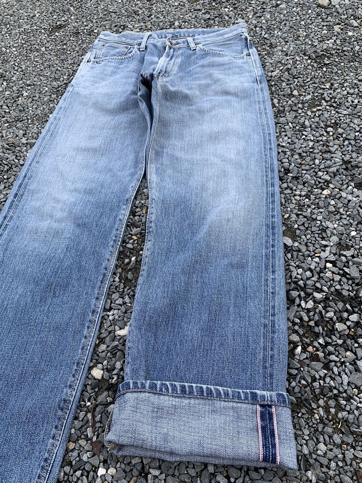 Edwin VINTAGE EDWIN 505ZX SELVEDGE FADED JAPANESE DISTRESSED DENIM Size US 30 / EU 46 - 5 Thumbnail