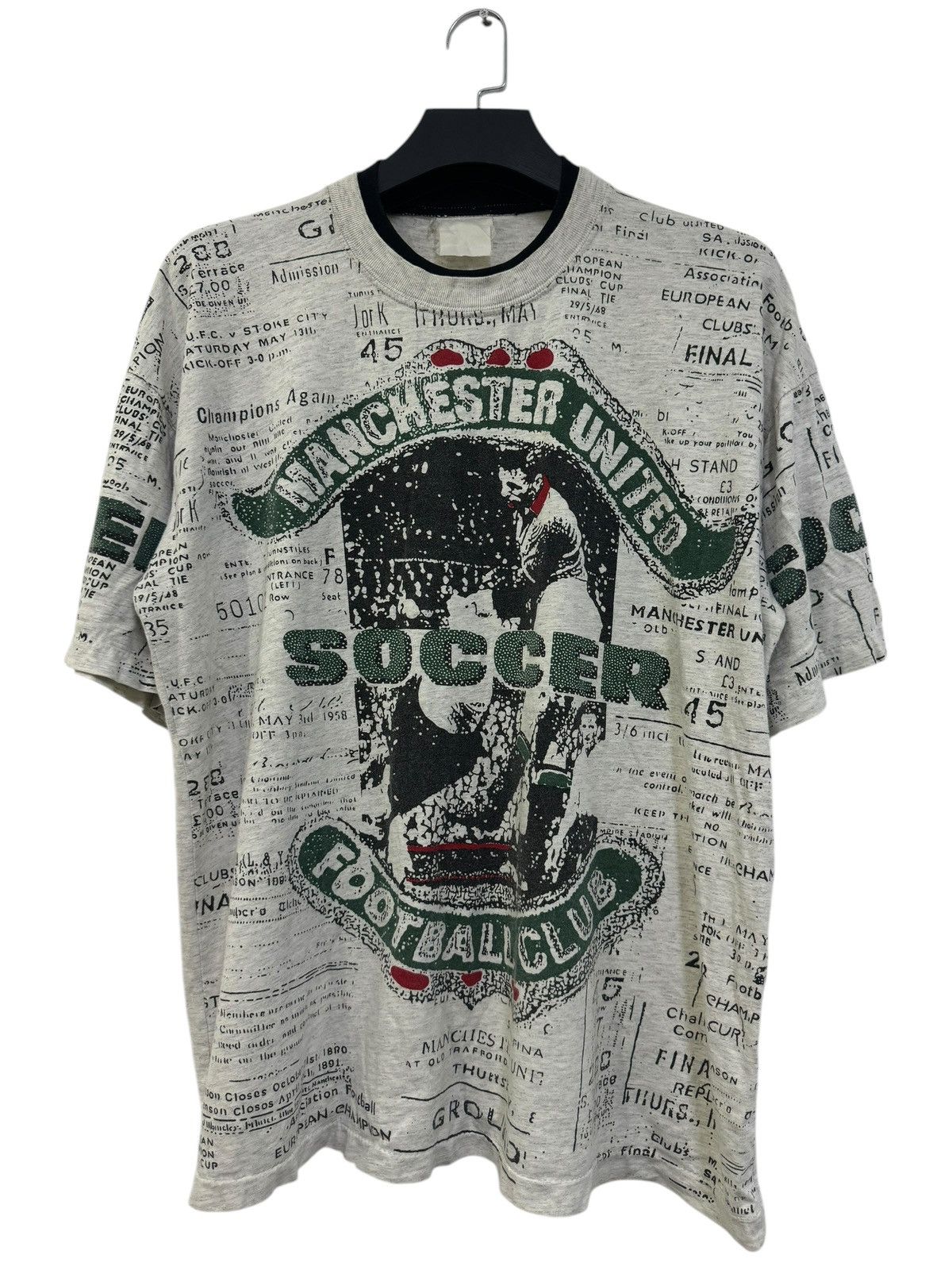 Vintage 💥 VINTAGE 90s MANCHESTER UNITED CHAMPIONS HISTORY RECORD Size US XXL / EU 58 / 5 - 1 Thumbnail