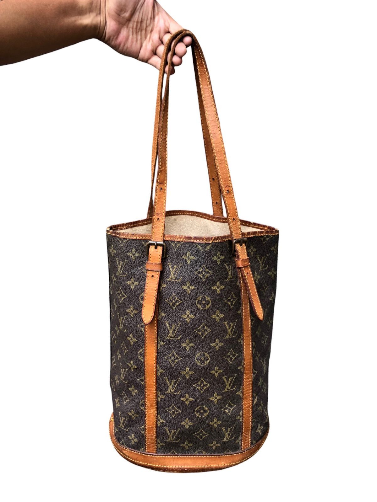Louis Vuitton 🔥Vintage LOUIS VUITTON LV Monogram Bucket Cloth GM Tote Bag Size ONE SIZE - 3 Thumbnail