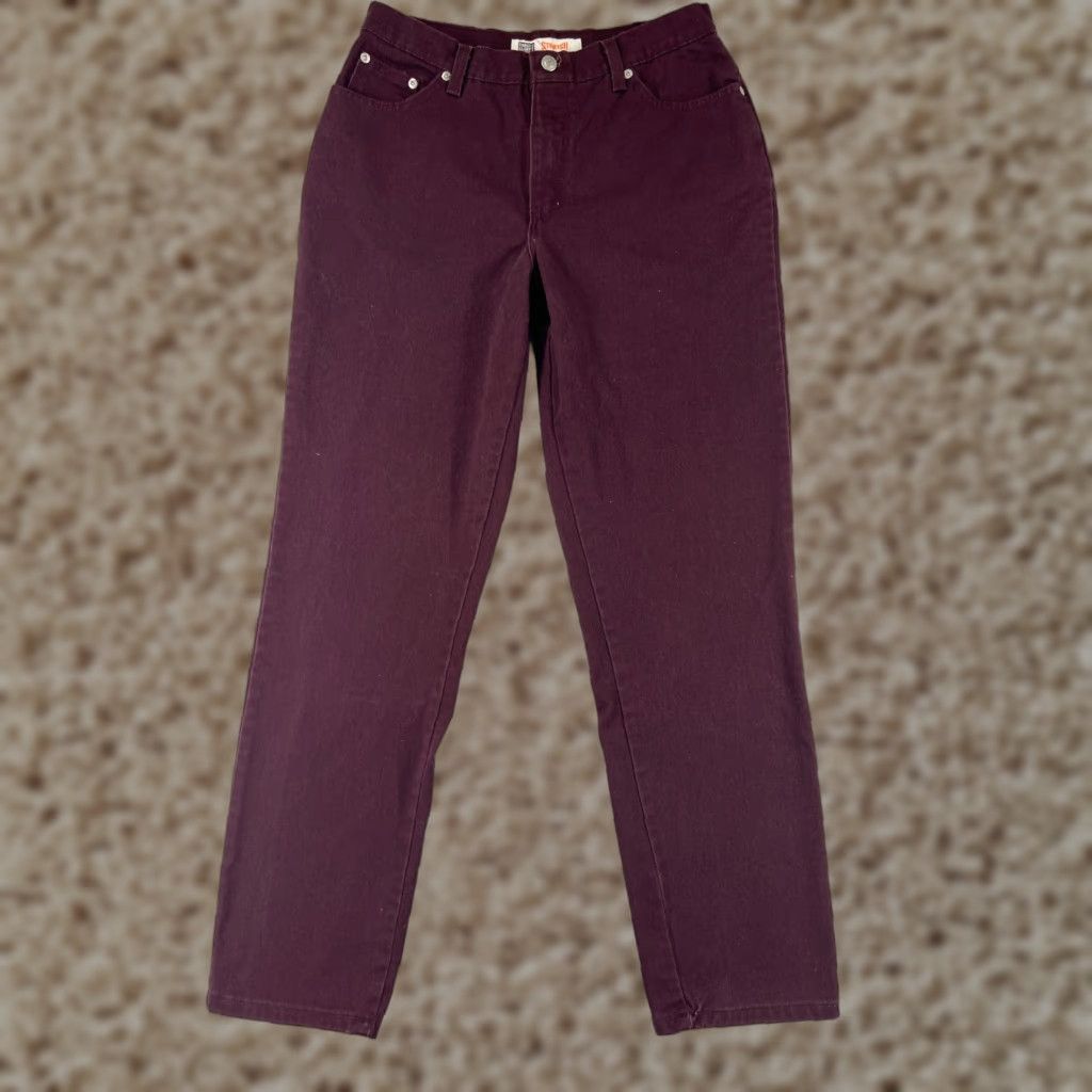 Faded Glory Faded Glory Jeans Women 10 Red Denim Straight High Rise 5-Pocket Cotton Stretch Size 32" / US 10 / IT 46 - 1 Thumbnail