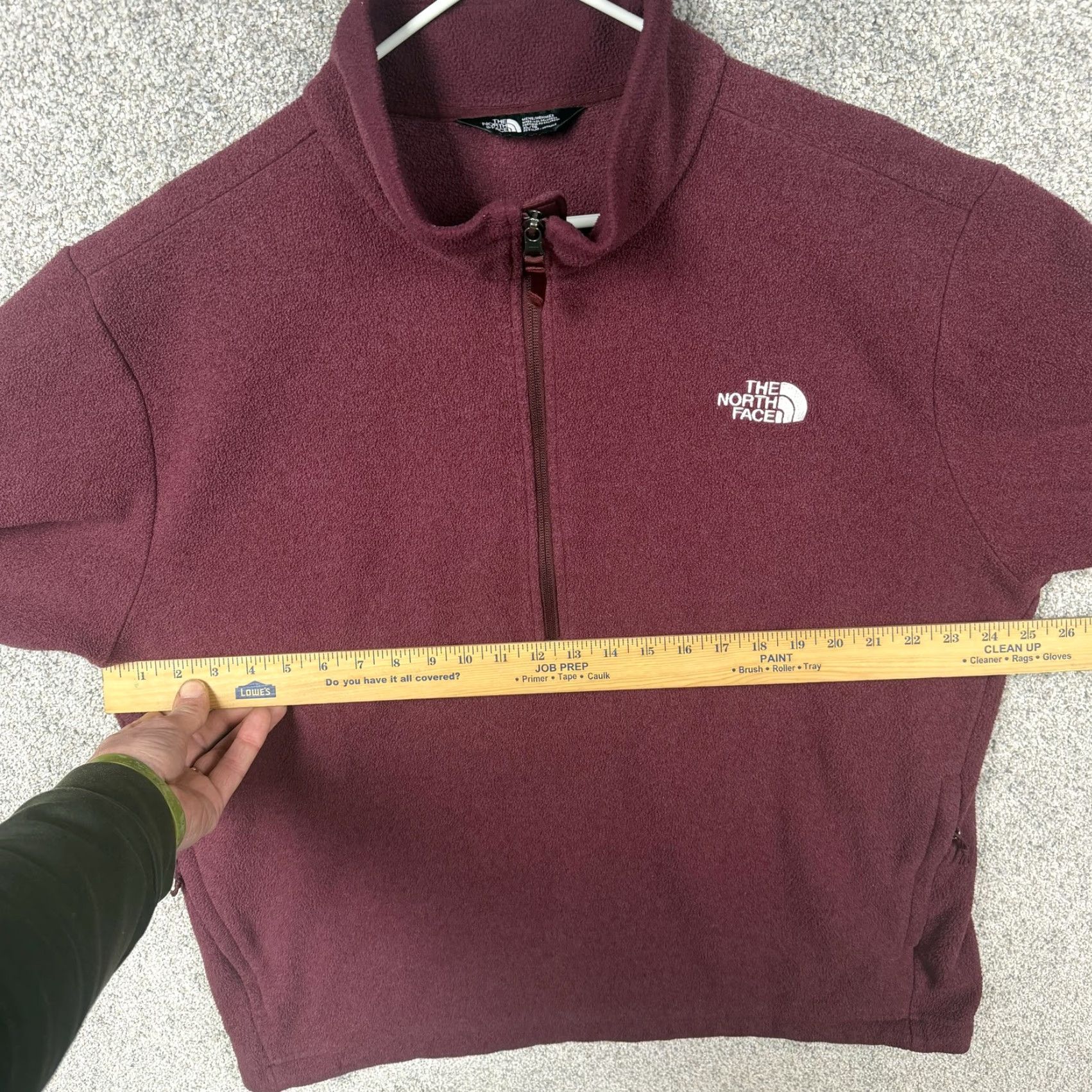 The North Face The North Face Fleece Jacket Mens XL Red 1/2 Zip Outdoor Hiking Casual Pockets Logo Embroidered Slim Fit Regular Mens XL Red Size US XL / EU 56 / 4 - 4 Thumbnail