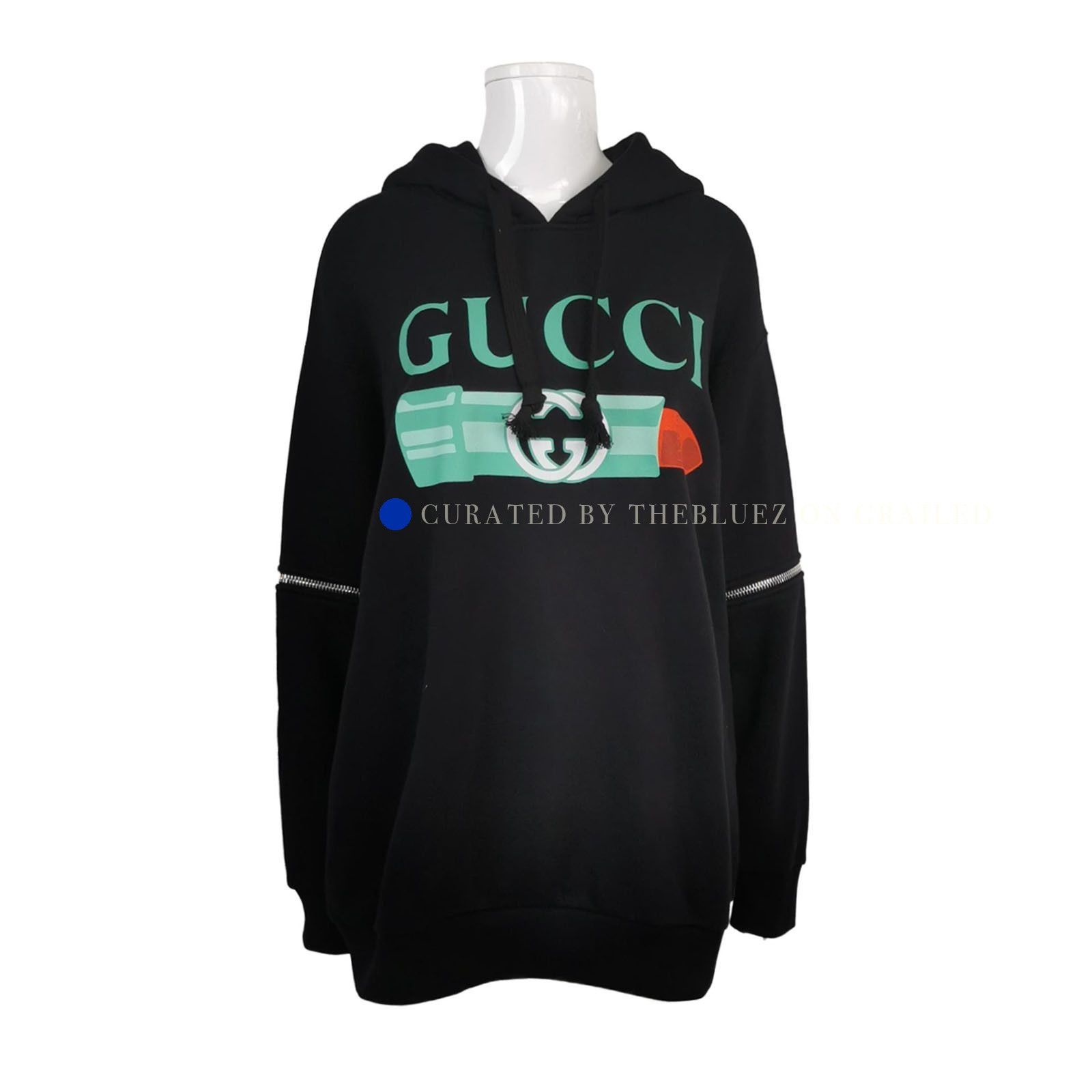 Gucci Vintage Lipstick Logo Hoodie Size US M / EU 48-50 / 2 - 1 Thumbnail