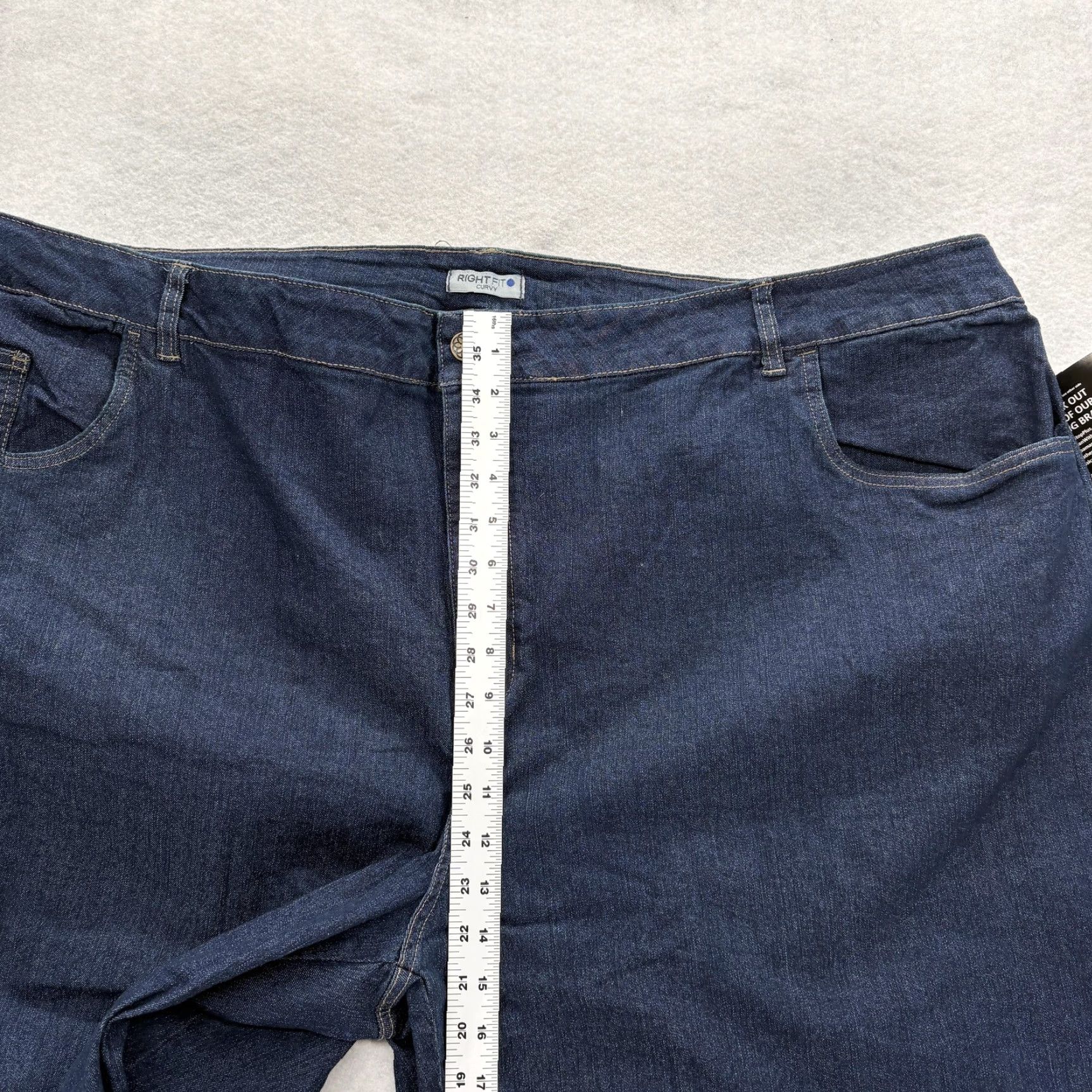 Vintage Catherines Right Fit Jeans Womens 30W Petite Blue Dark Wash Stretch Straight 5-Pocket Denim Zip Jeans Womens Boys? Size 30" / US 8 / IT 44 - 7 Thumbnail